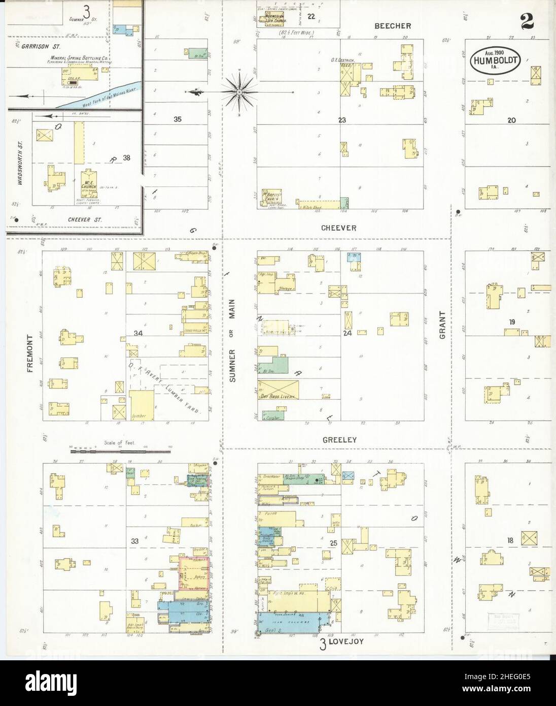 Sanborn Fire Insurance Map from Humboldt, Humboldt County, Iowa Stock