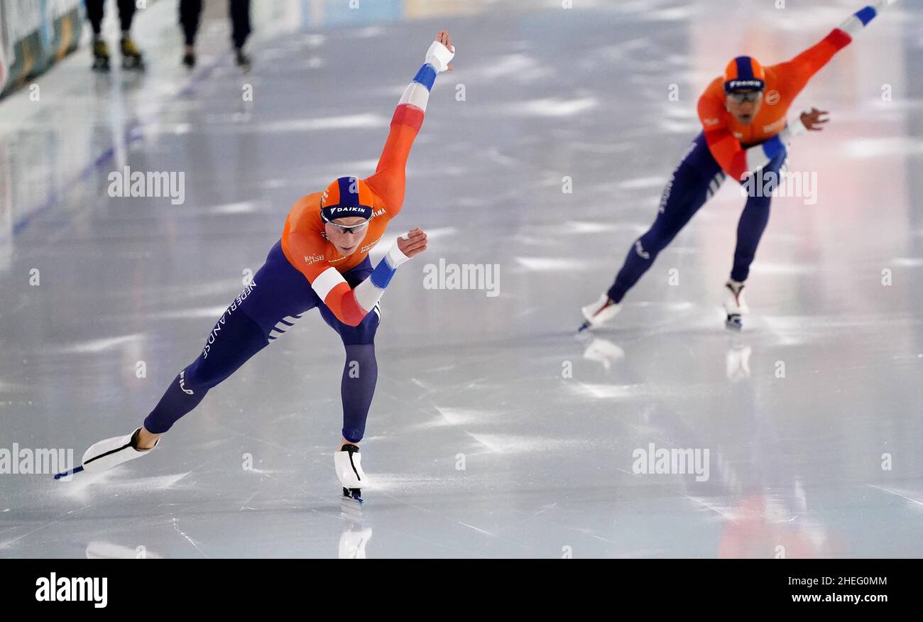 Merijn Scheperkamp (NED) vs Dai Dai Ntab on 500 meter men during ISU