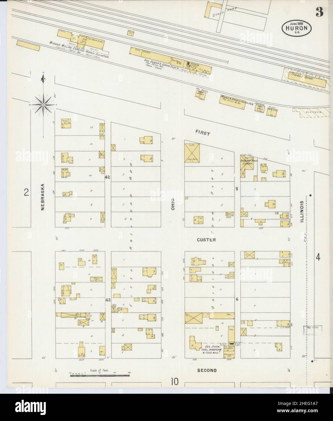 Huron south dakota map hires stock photography and images Alamy