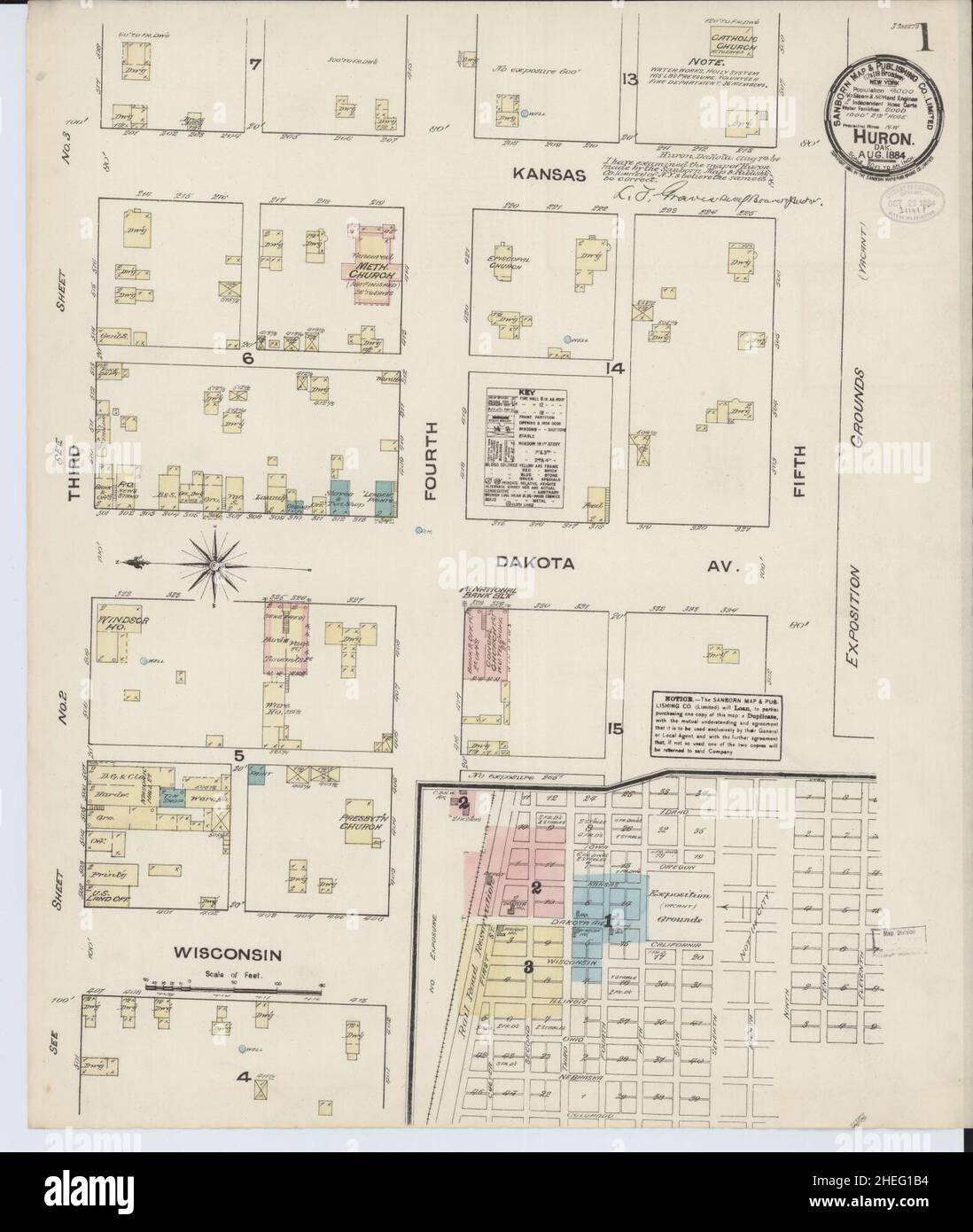 Huron south dakota map hires stock photography and images Alamy