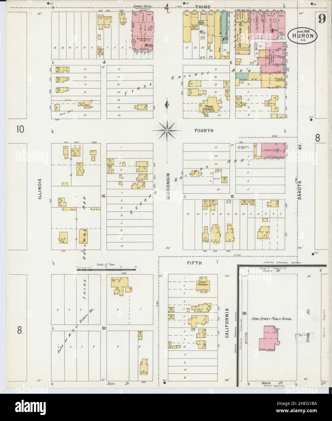 Huron south dakota map hires stock photography and images Alamy
