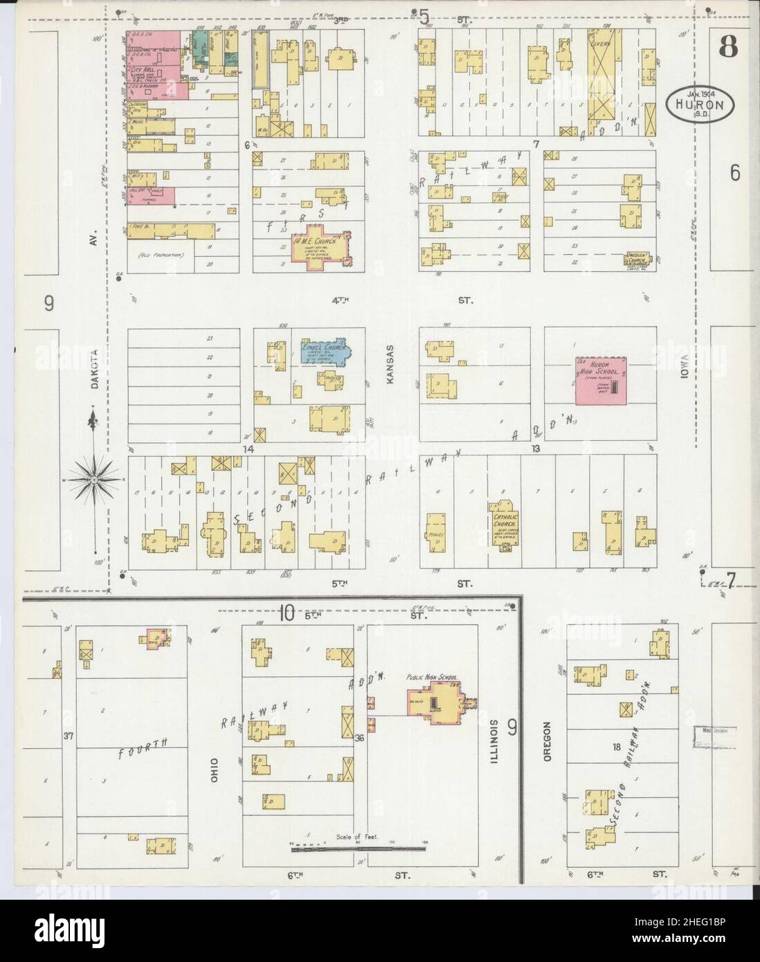 Huron south dakota map hires stock photography and images Alamy