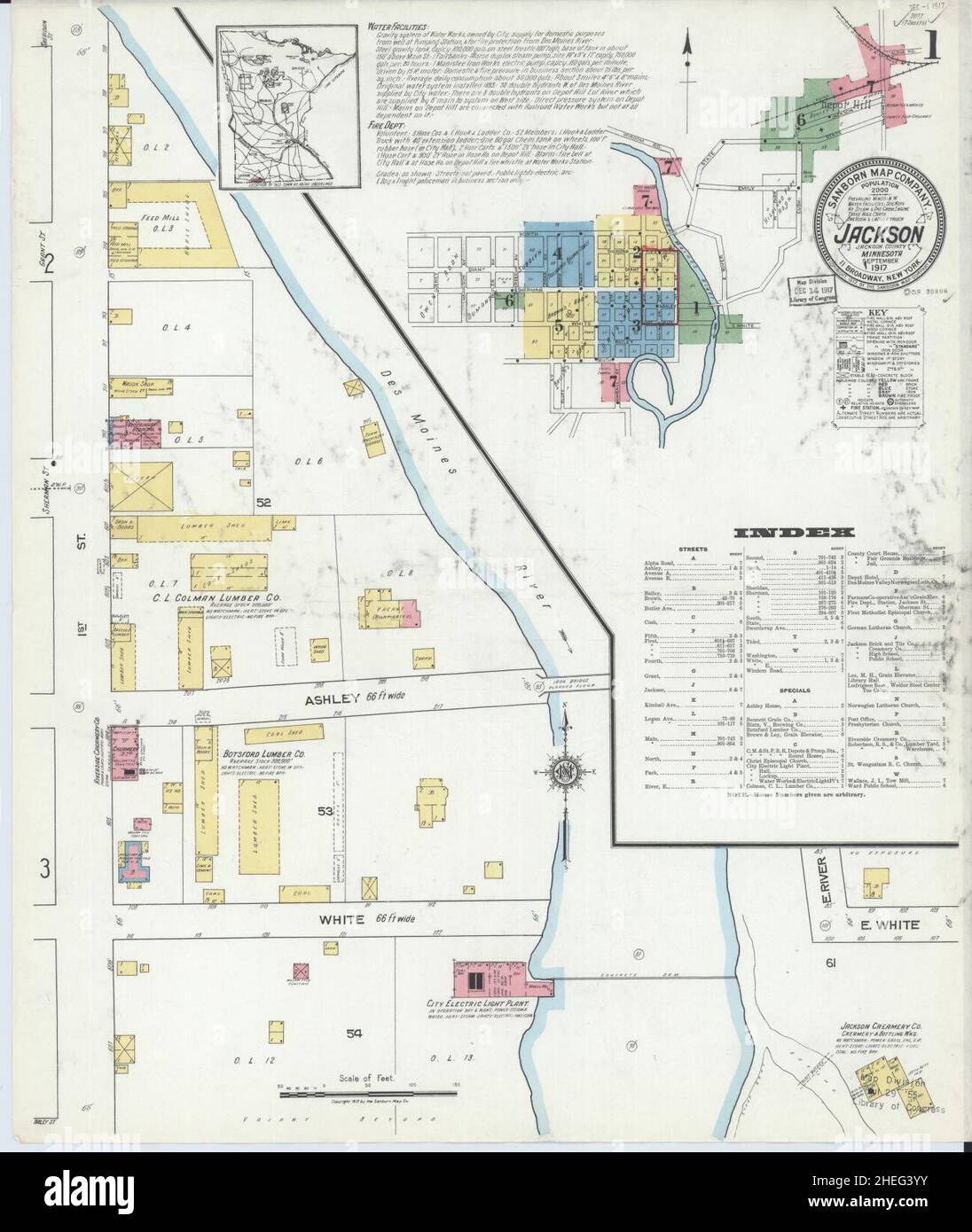 Sanborn Fire Insurance Map from Jackson, Jackson County, Minnesota