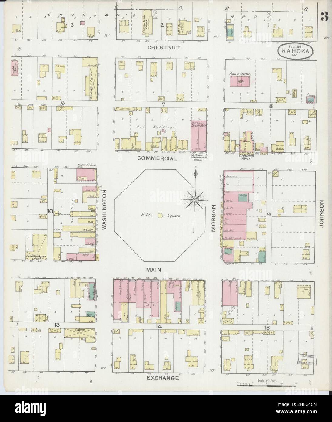 Sanborn Fire Insurance Map from Kahoka, Clark County, Missouri Stock