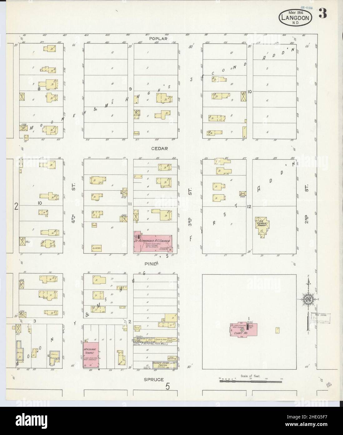 Sanborn Fire Insurance Map from Langdon, Cavalier County, North Dakota