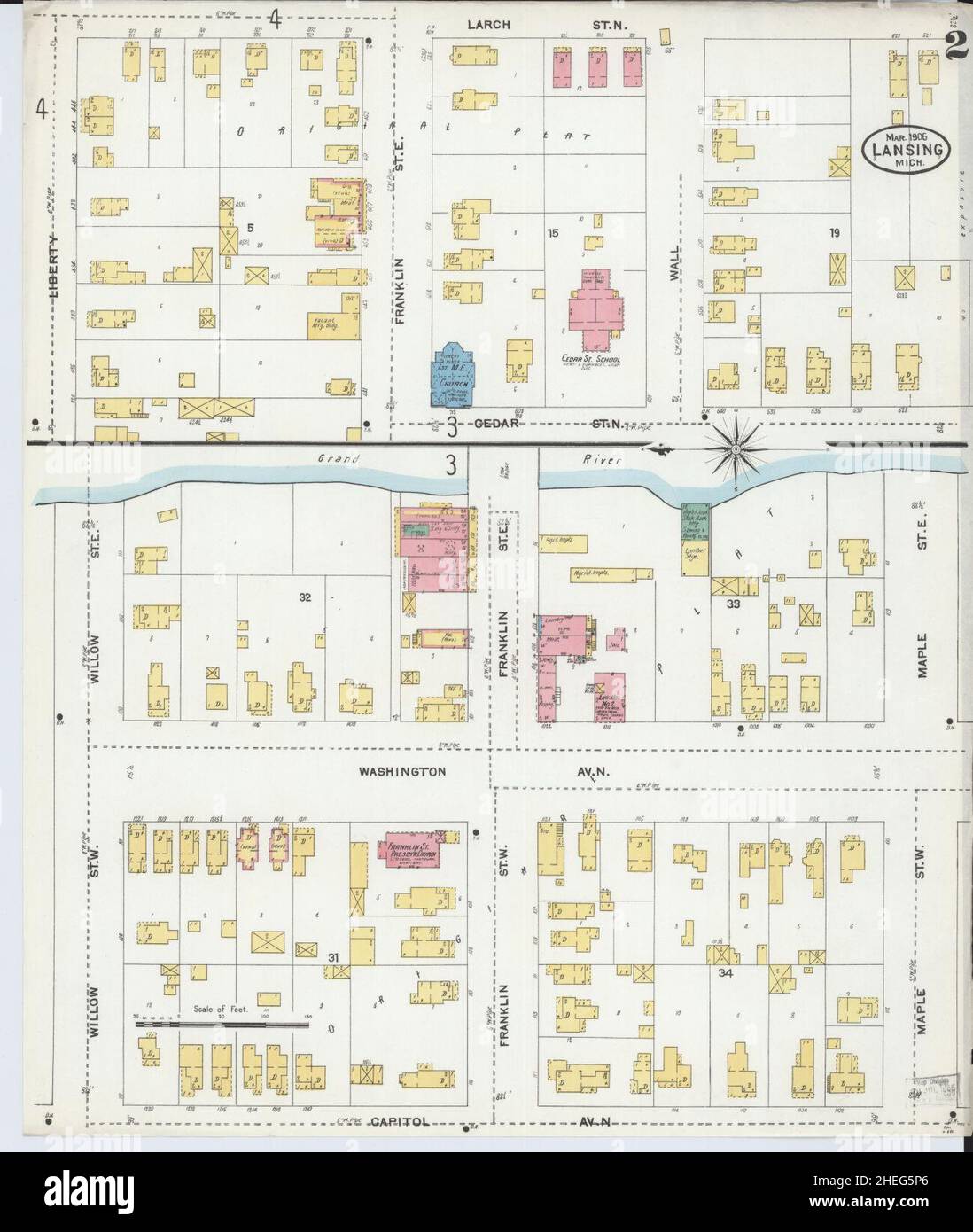 Sanborn Fire Insurance Map from - Sanborn Fire Insurance Map From Lansing Ingham County Michigan 2HEG5P6