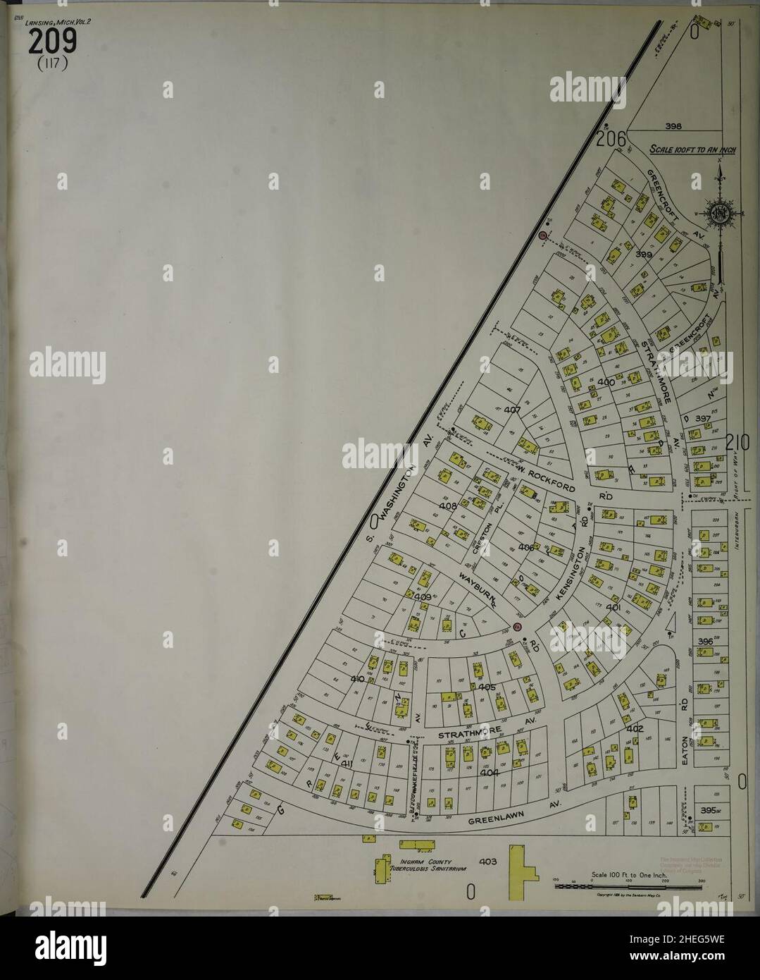 Sanborn Fire Insurance Map from Lansing, Ingham County, Michigan Stock ...
