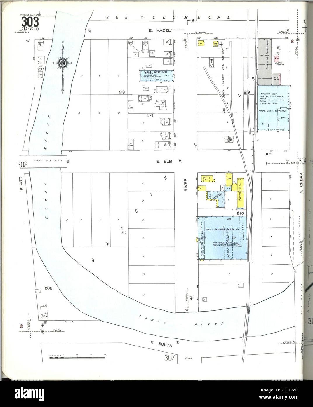 Sanborn Fire Insurance Map from Lansing, Ingham County, Michigan Stock ...