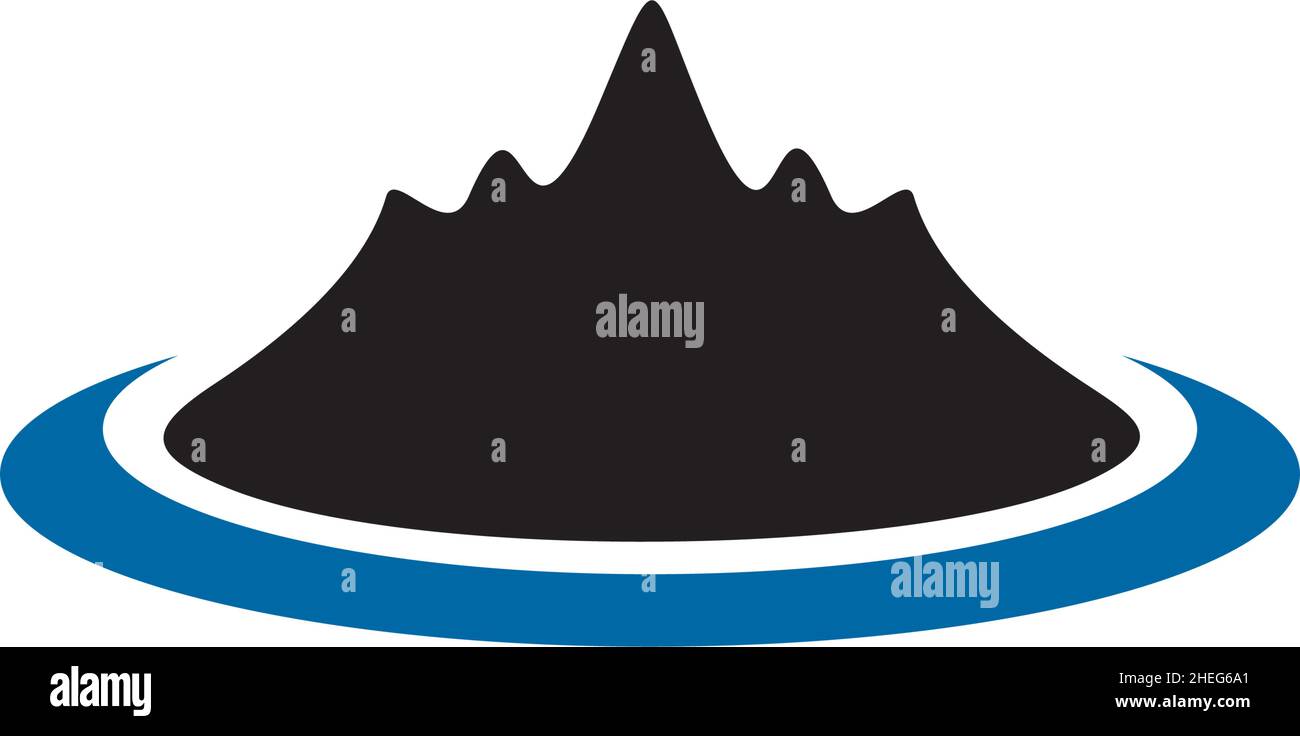 Simple black mountain icon vector logo design Stock Vector Image & Art