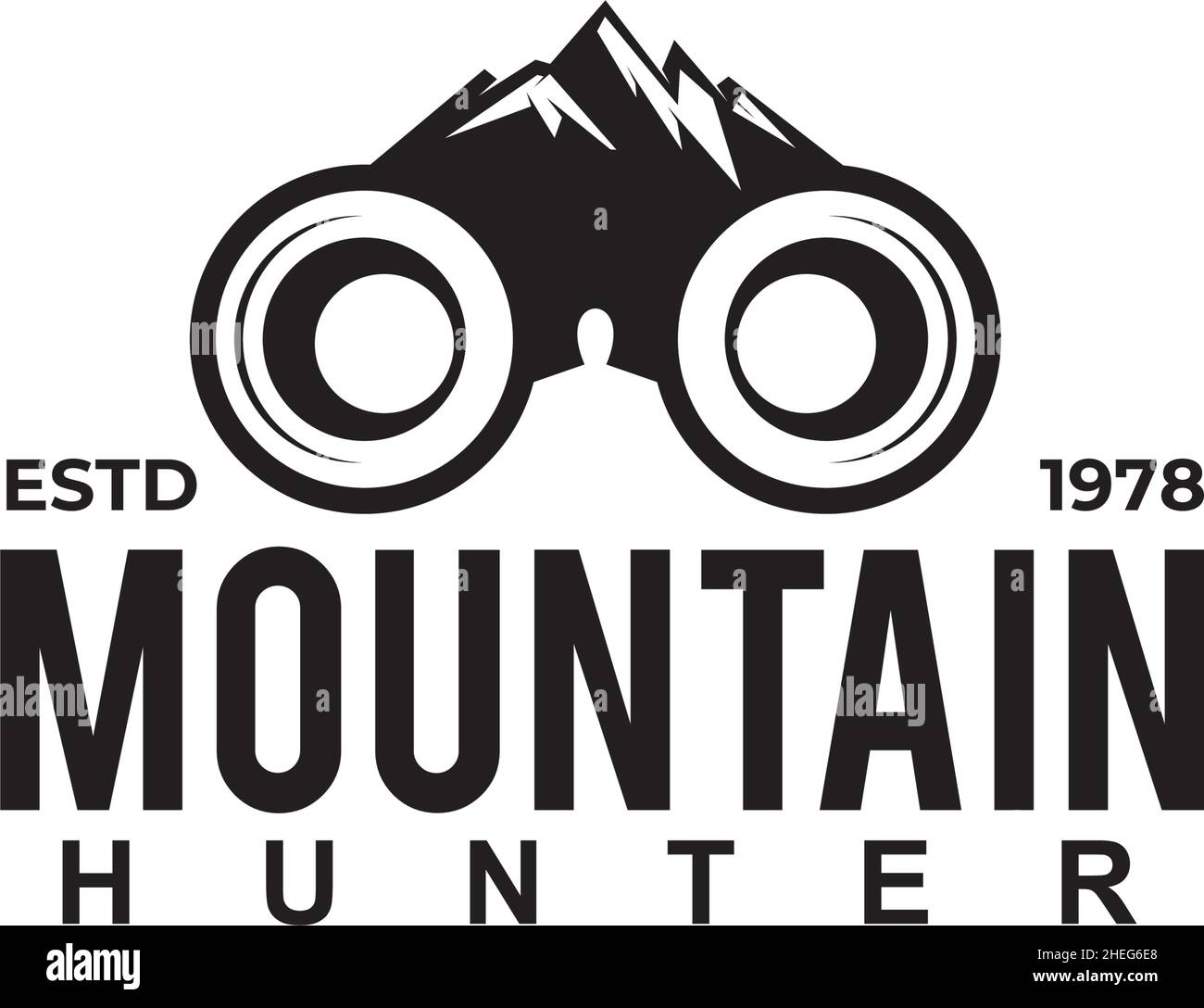 Simple black mountain icon vector logo design Stock Vector
