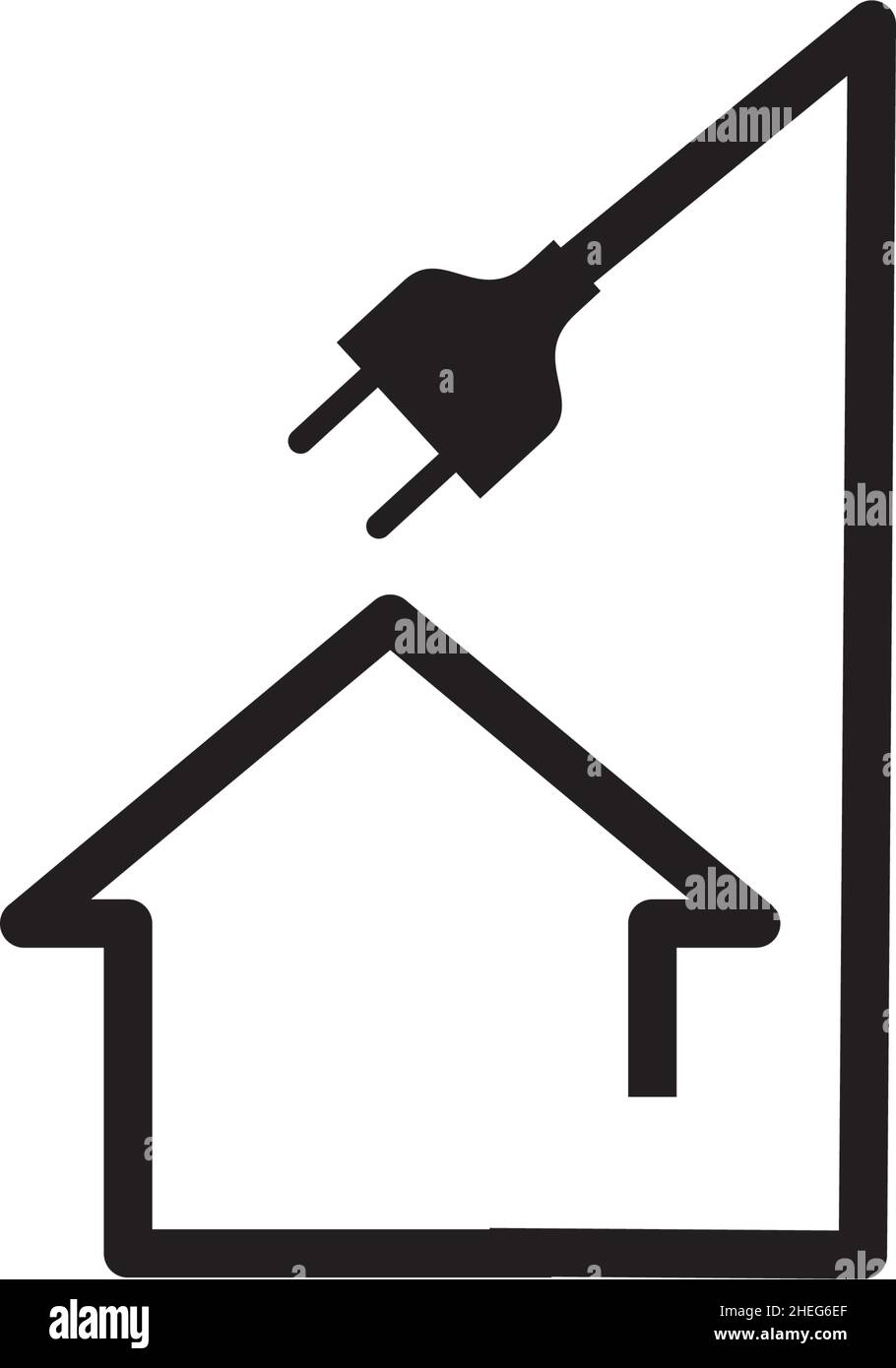 Electricity home icon vector logo design Stock Vector