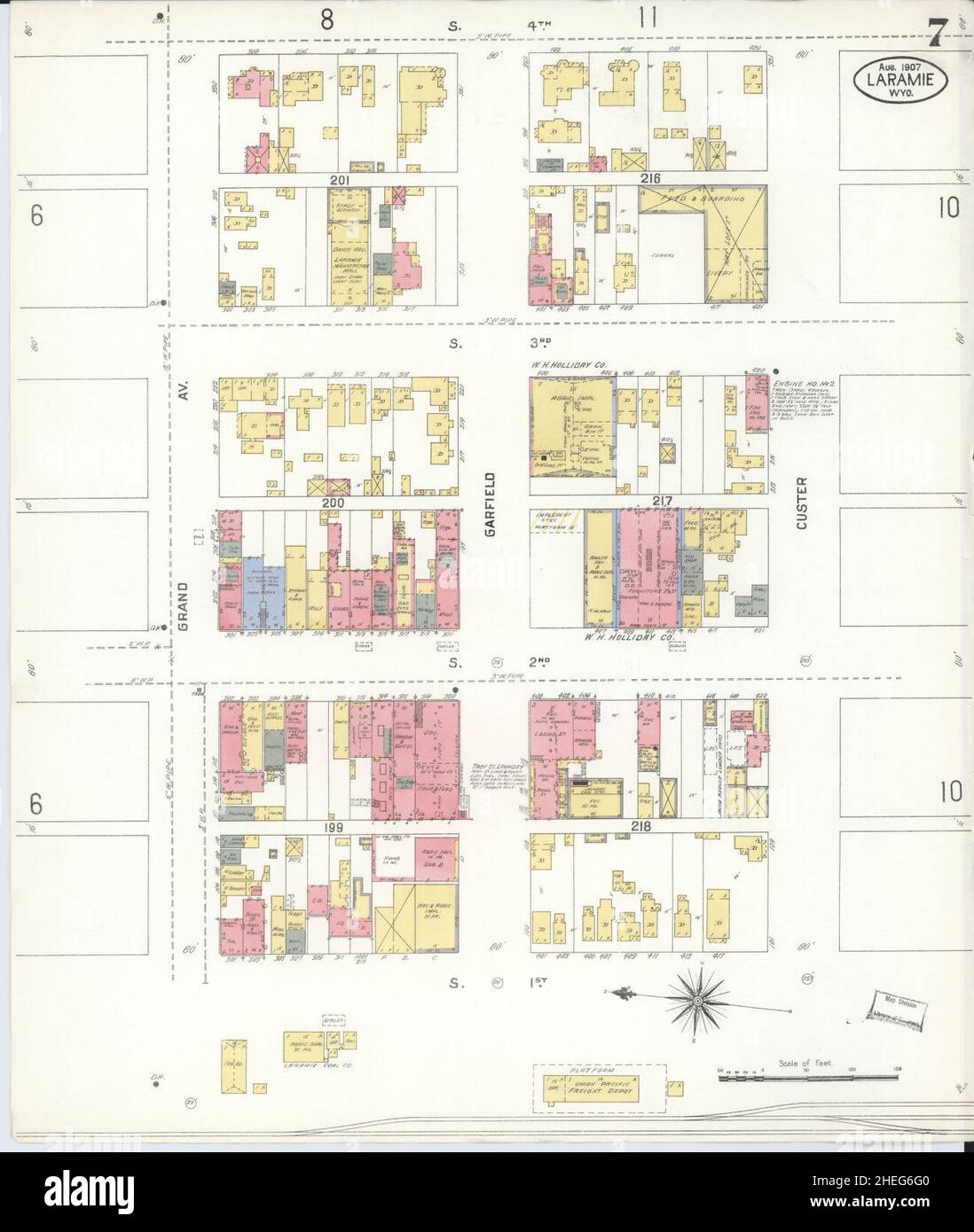 Sanborn Fire Insurance Map from Laramie, Albany County, Wyoming. Stock Photo