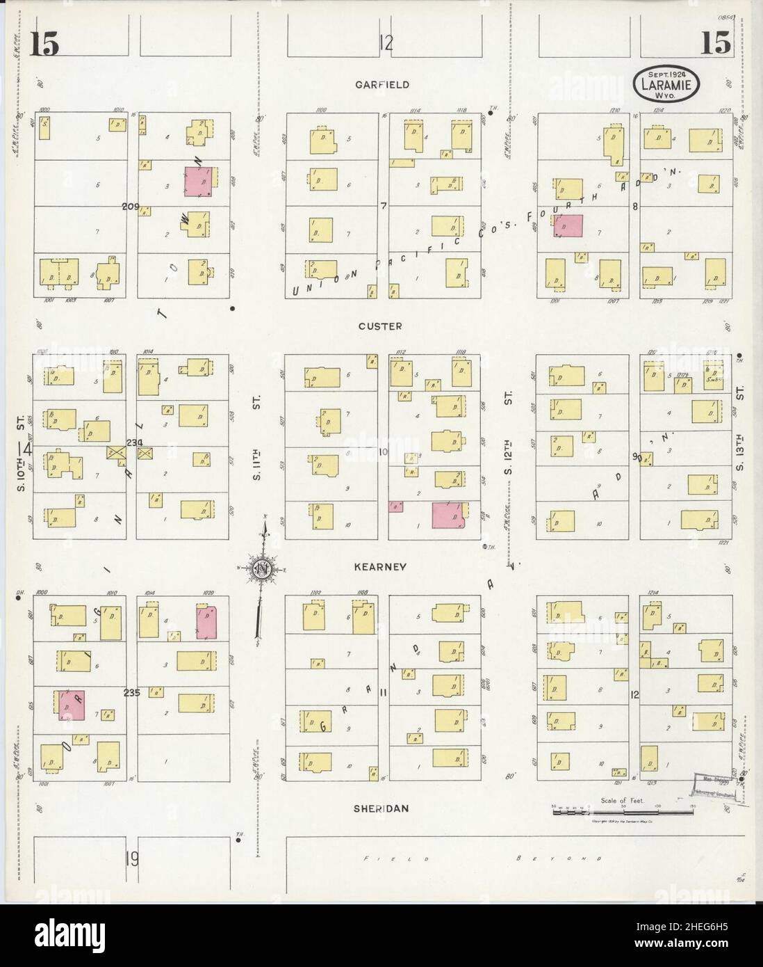 Sanborn Fire Insurance Map from Laramie, Albany County, Wyoming. Stock Photo