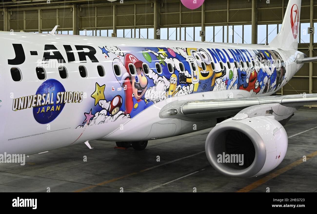 Japan Airlines Co. unveils a jet bearing characters featured at the ...