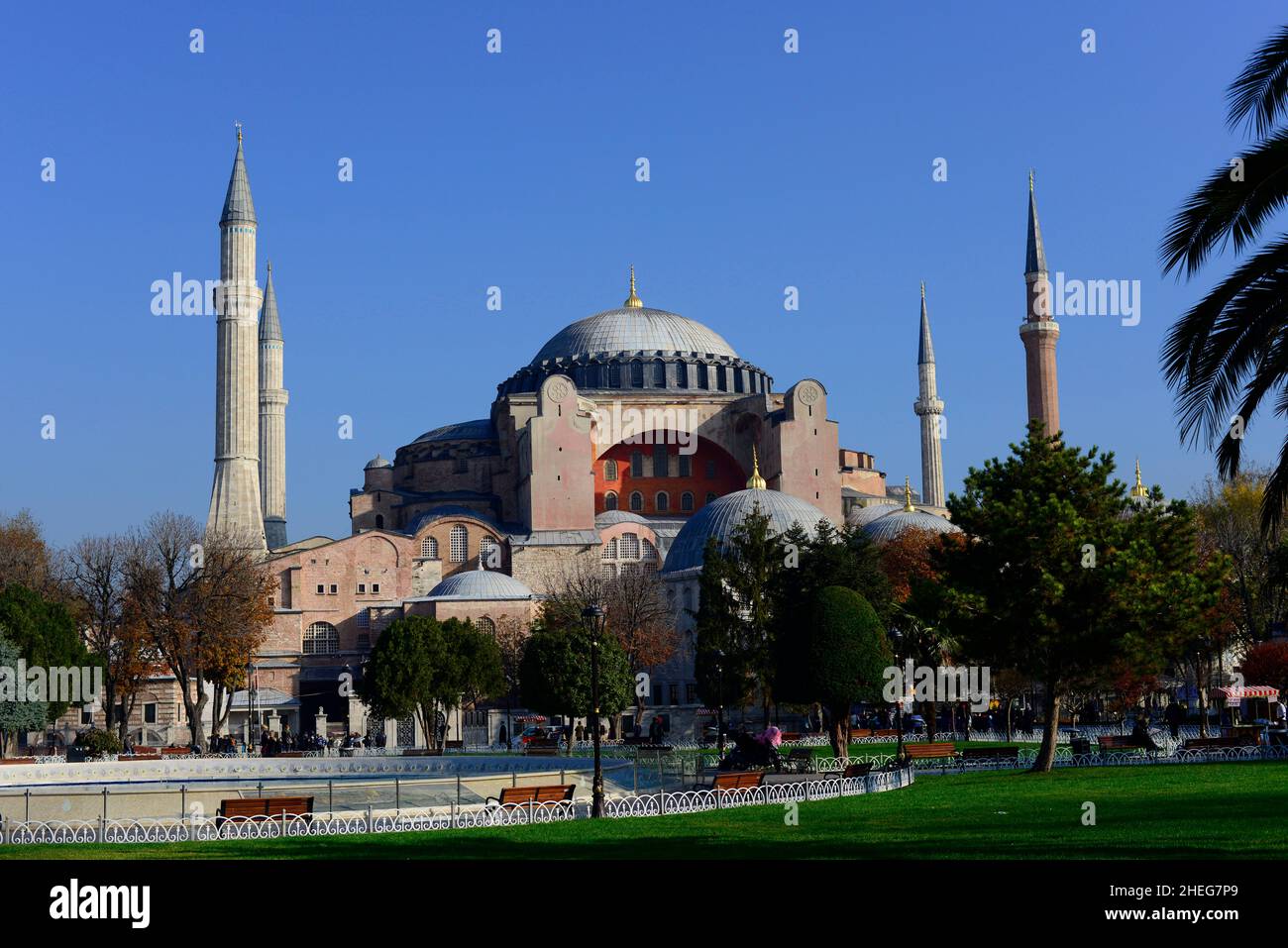 Aya Sofya is a former Byzantine church used as a mosque and museum today. Istanbul, Turkey. Stock Photo
