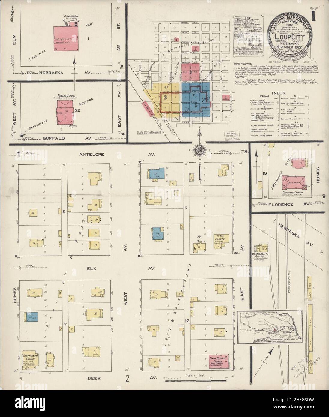 Sanborn Fire Insurance Map from Loup City, Sherman County, Nebraska