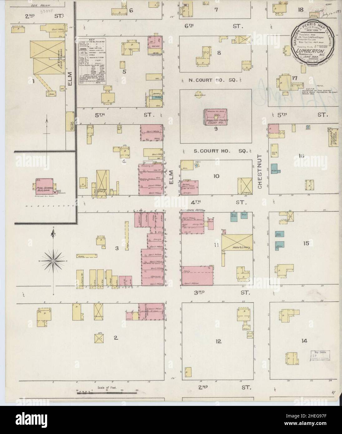 Sanborn Fire Insurance Map from Lumberton, Robeson County, North