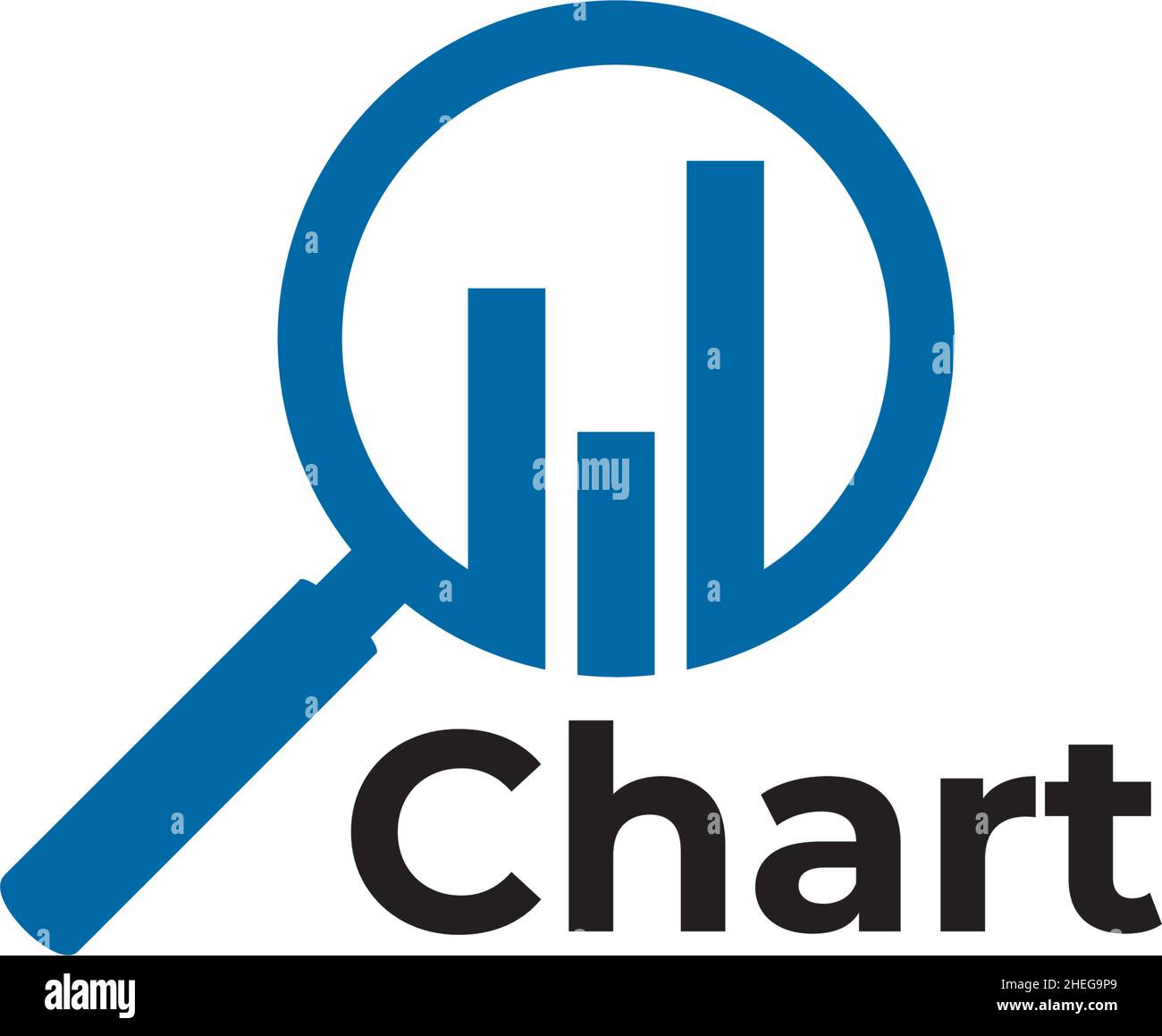 Chart trader vector logo with magnifying glass design Stock Vector ...