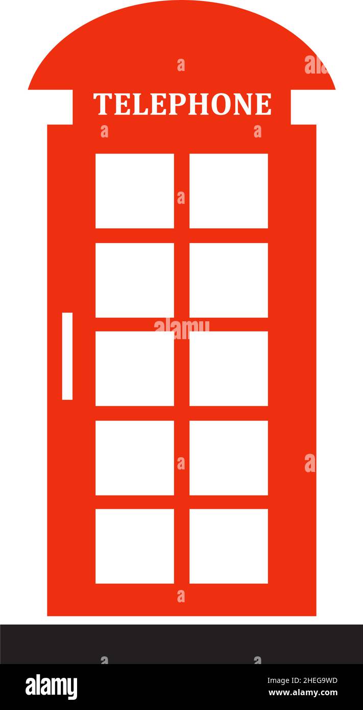 Red London Telephone Box vector logo design Stock Vector