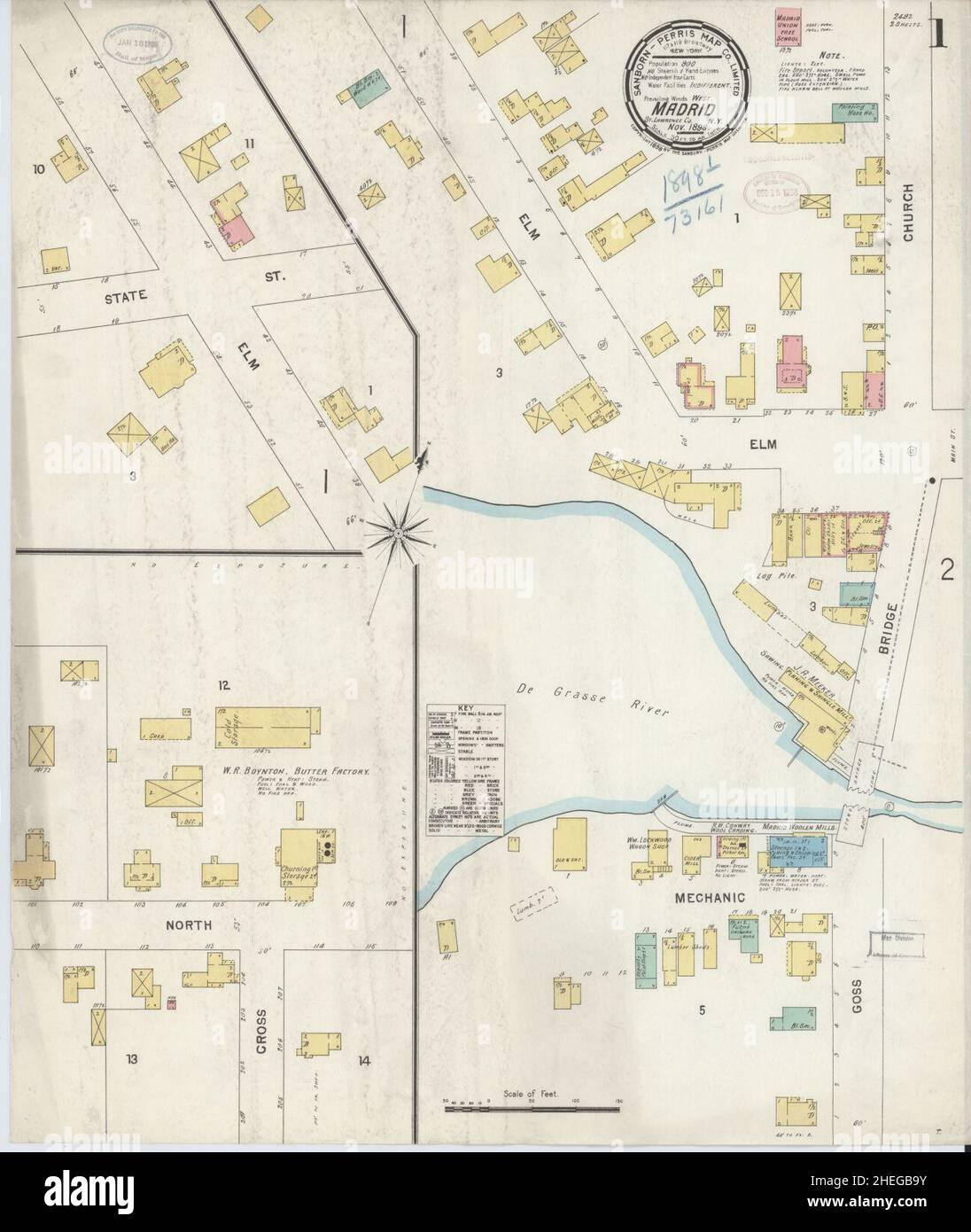 Sanborn Fire Insurance Map from Madrid, St. Lawrence County, New York
