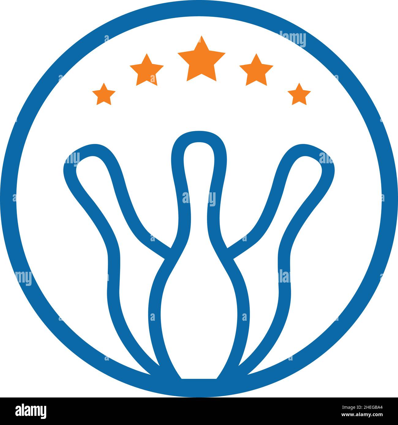 Bowling sport competition vector logo design Stock Vector