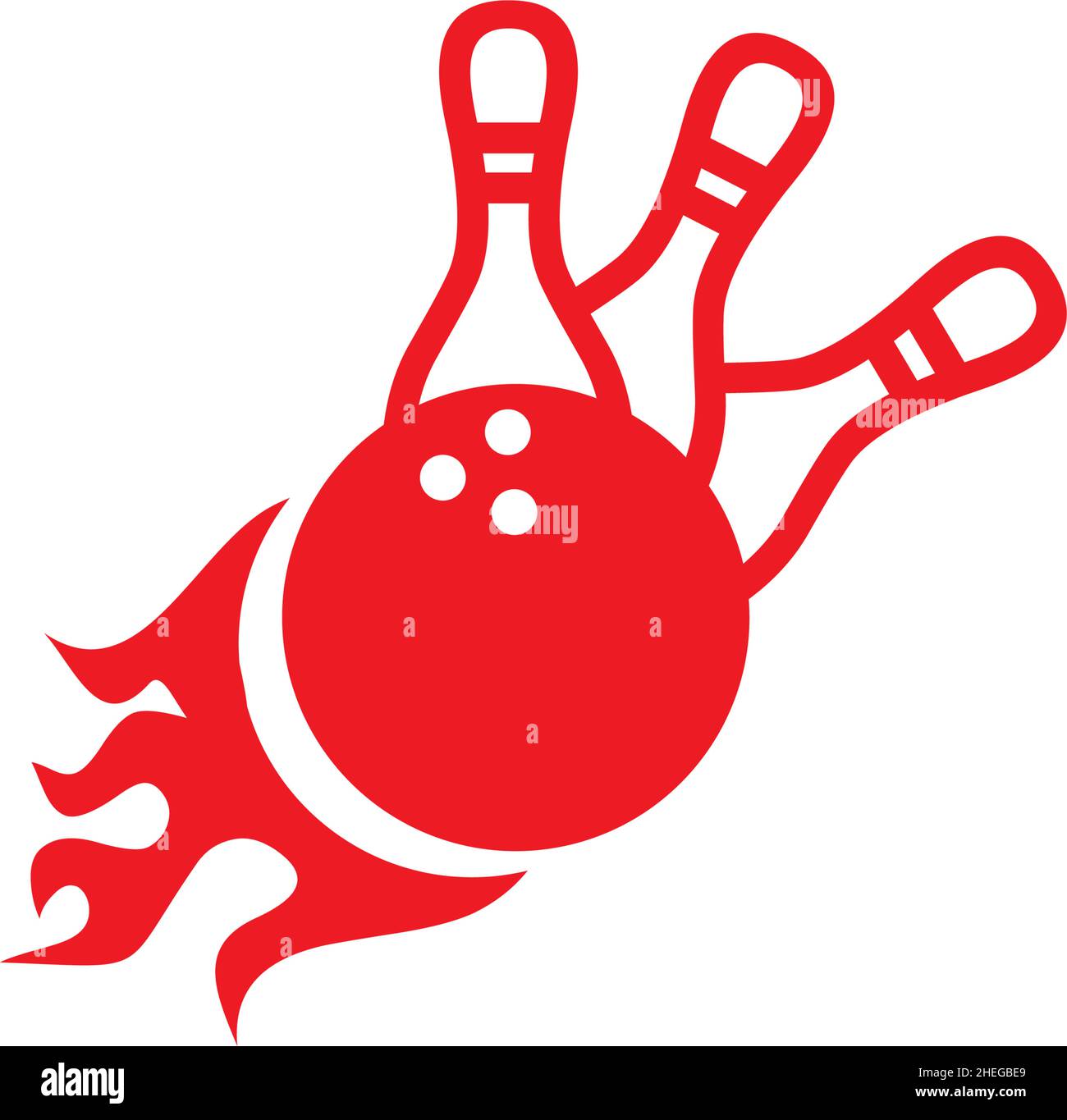 Bowling sport competition vector logo design Stock Vector