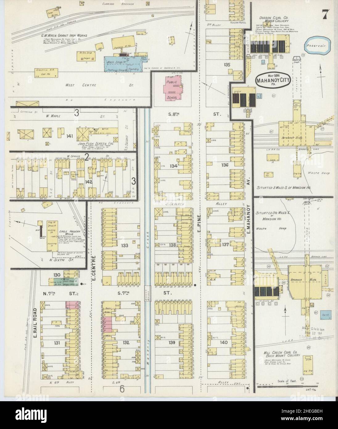 Sanborn Fire Insurance Map from Mahanoy City, Schuylkill County