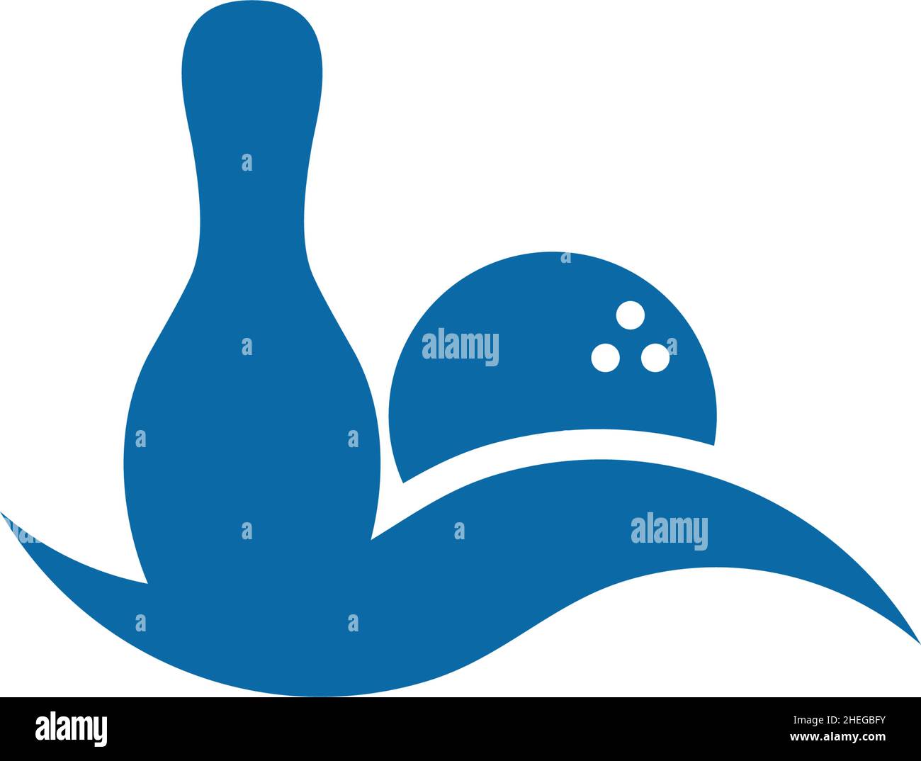 Bowling sport competition vector logo design Stock Vector