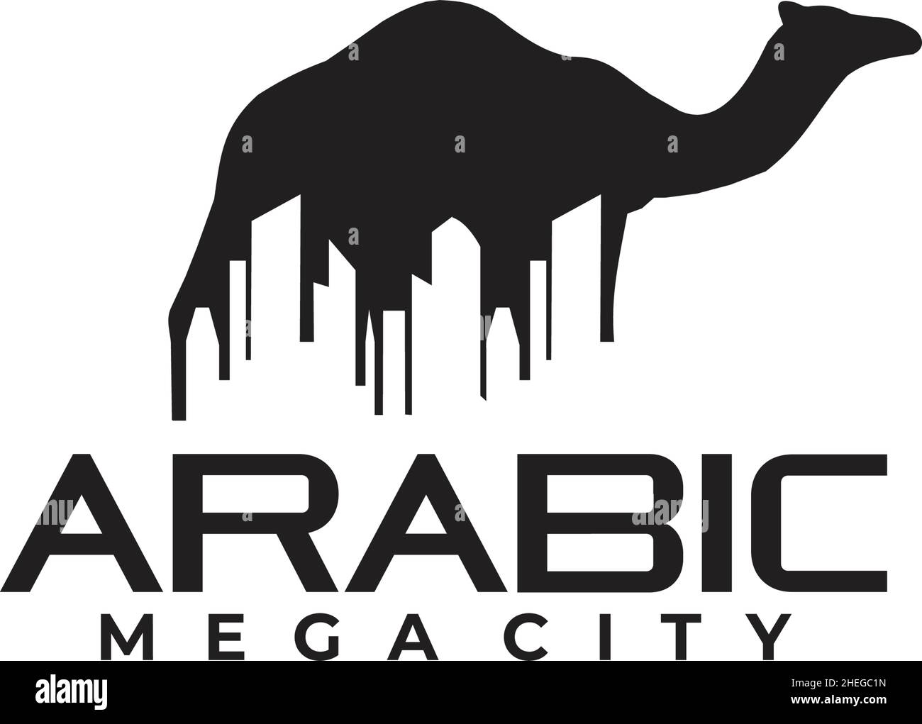 Arabic middle east city building vector logo design Stock Vector