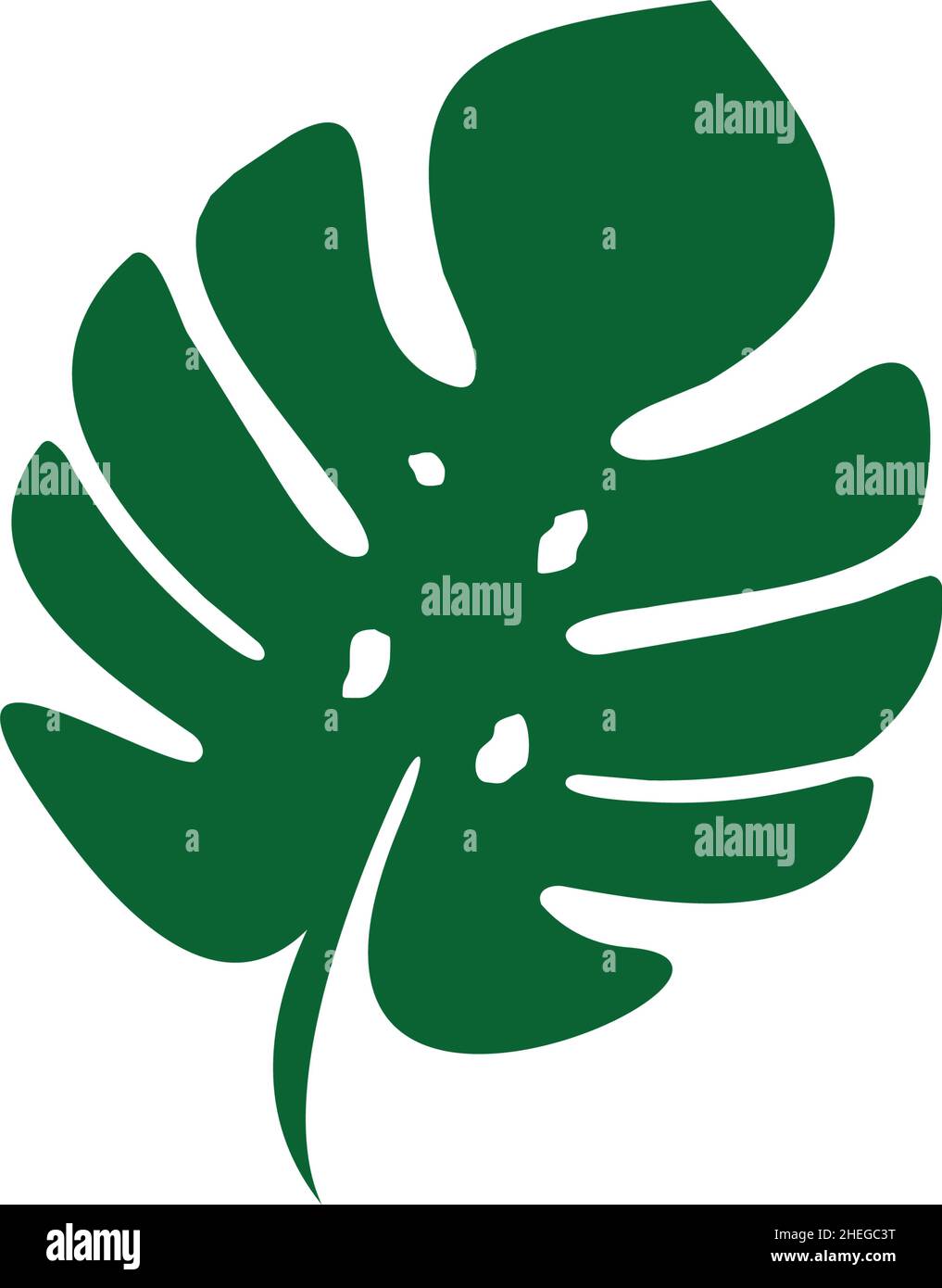 Monstera delicious leaf plant vector logo design Stock Vector
