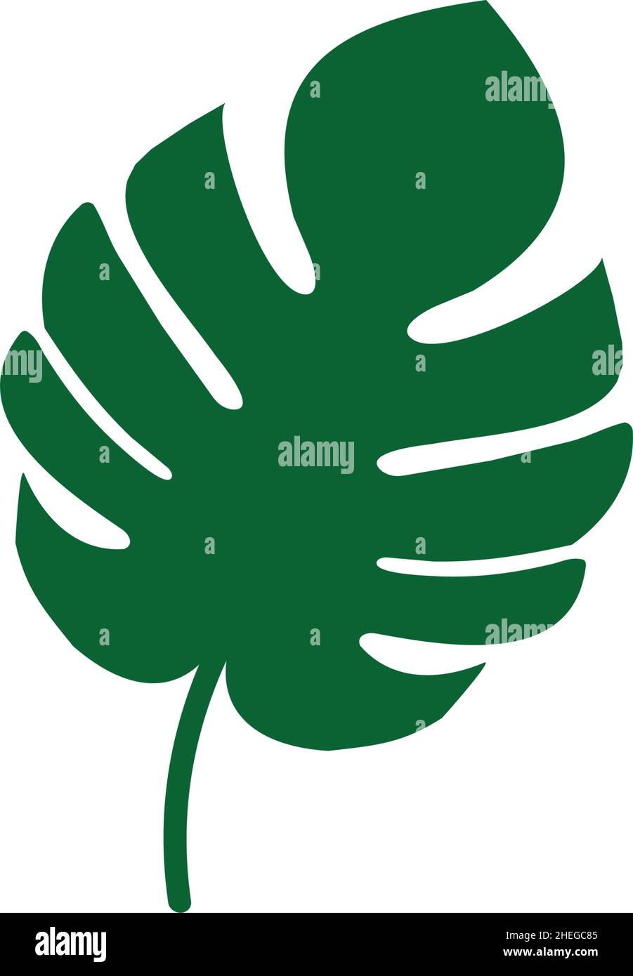 Monstera delicious leaf plant vector logo design Stock Vector
