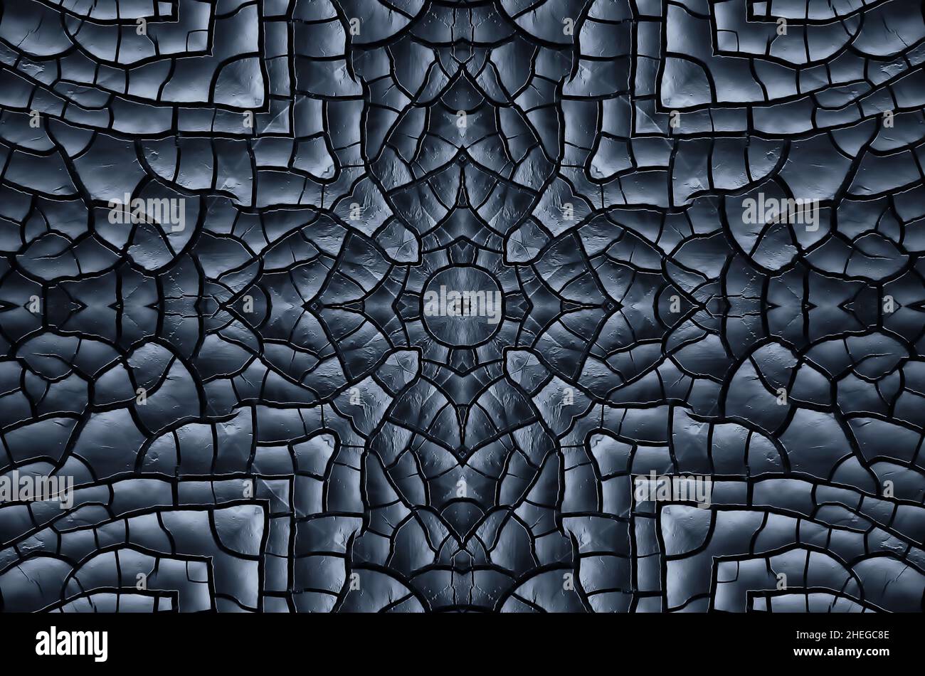 Black texture of burnt wood symmetrical background. Burnt board close ...