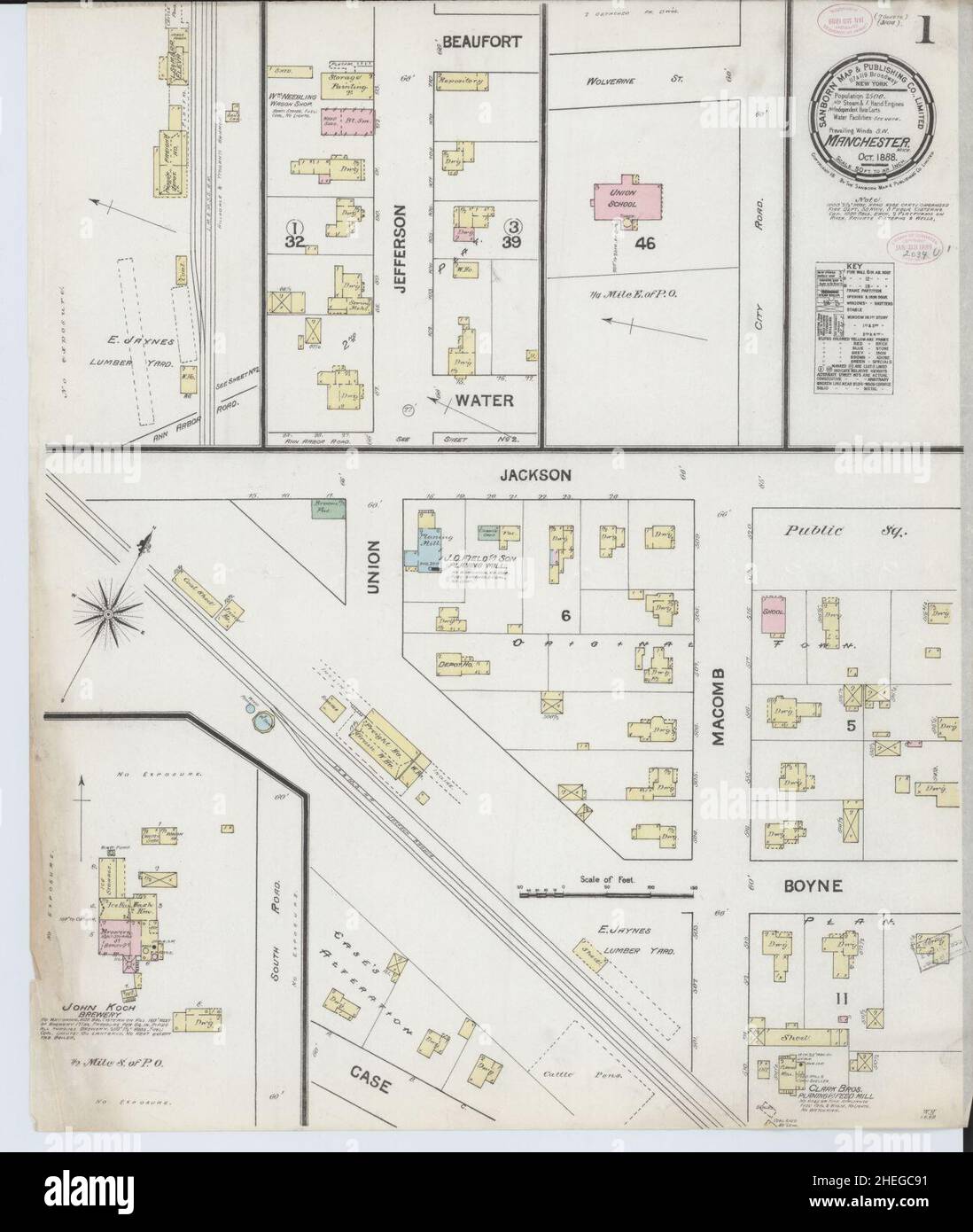 Manchester michigan map hires stock photography and images Alamy