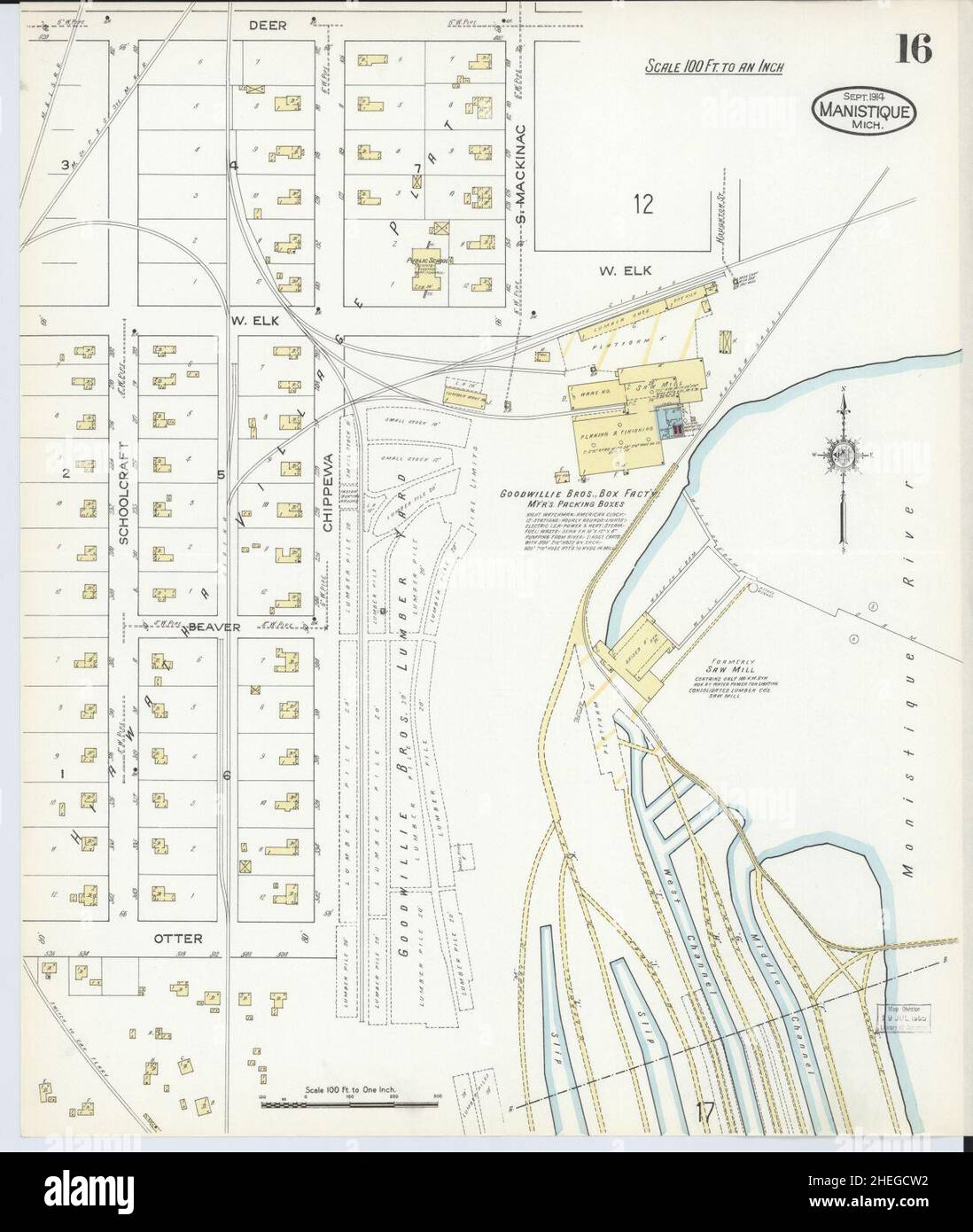 Sanborn Fire Insurance Map from Manistique, Schoolcraft County