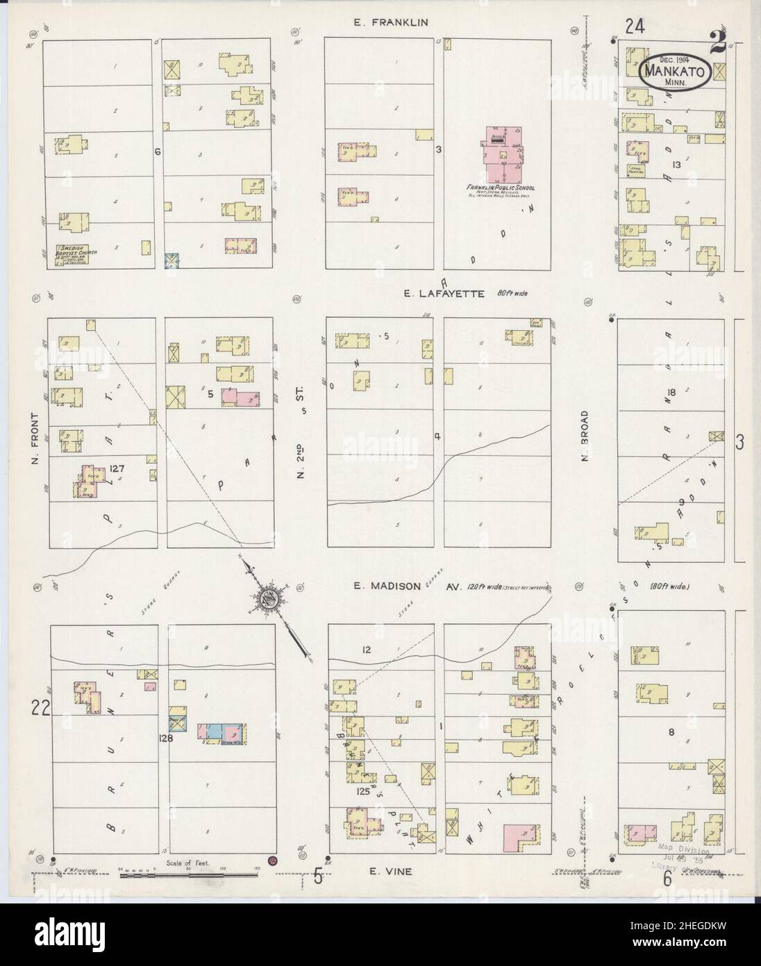 Sanborn Fire Insurance Map from Mankato, Blue Earth And Nicollet