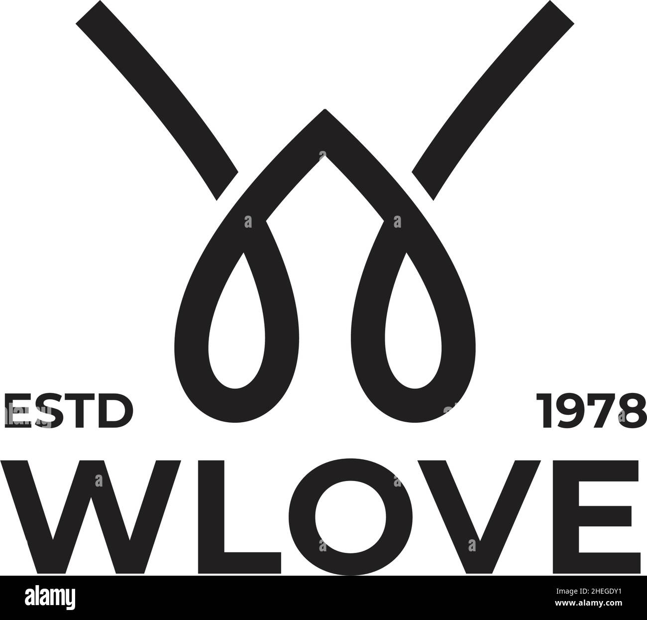 W letter initial knot love vector logo design Stock Vector