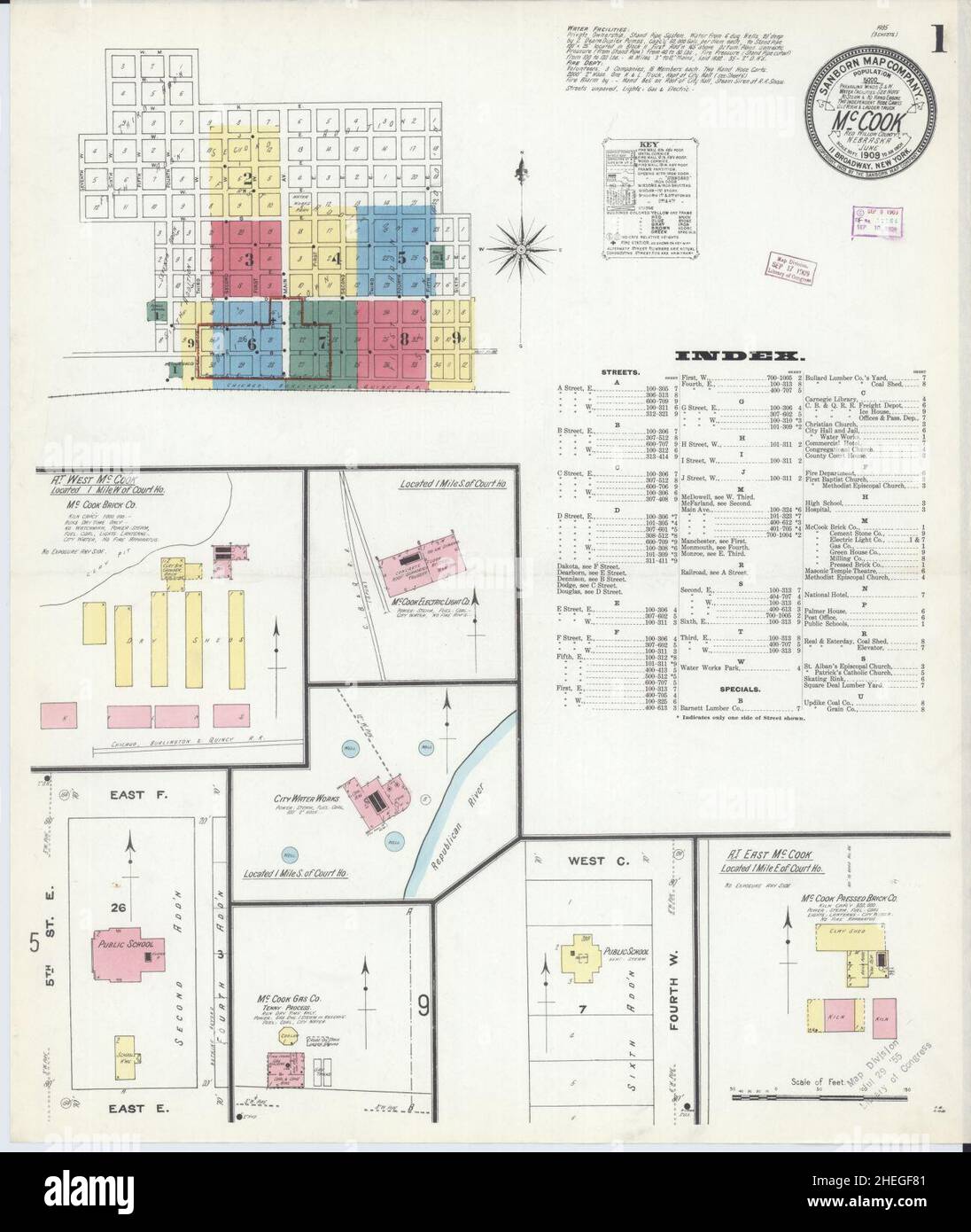 Sanborn Fire Insurance Map from Mccook, Red Willow County, Nebraska Stock Photo Alamy