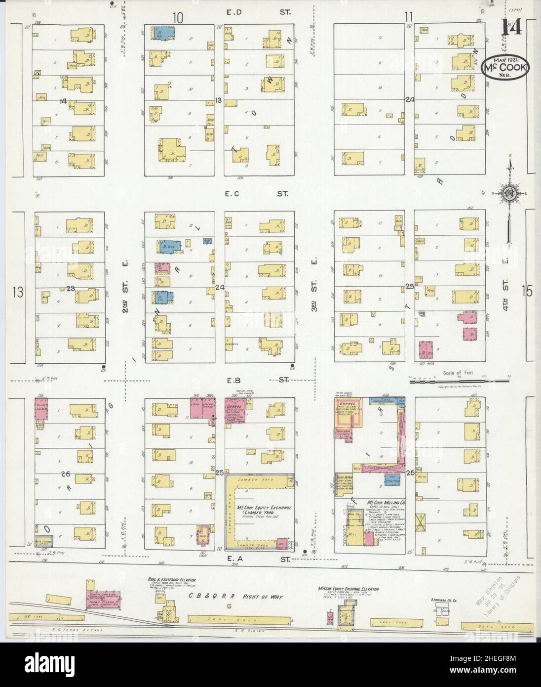 Sanborn Fire Insurance Map from Mccook, Red Willow County, Nebraska. Stock Photo