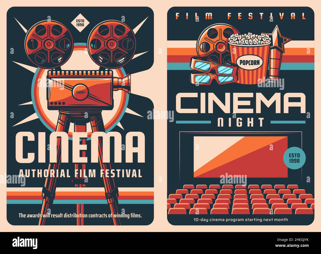 Free Vector  Movie poster set