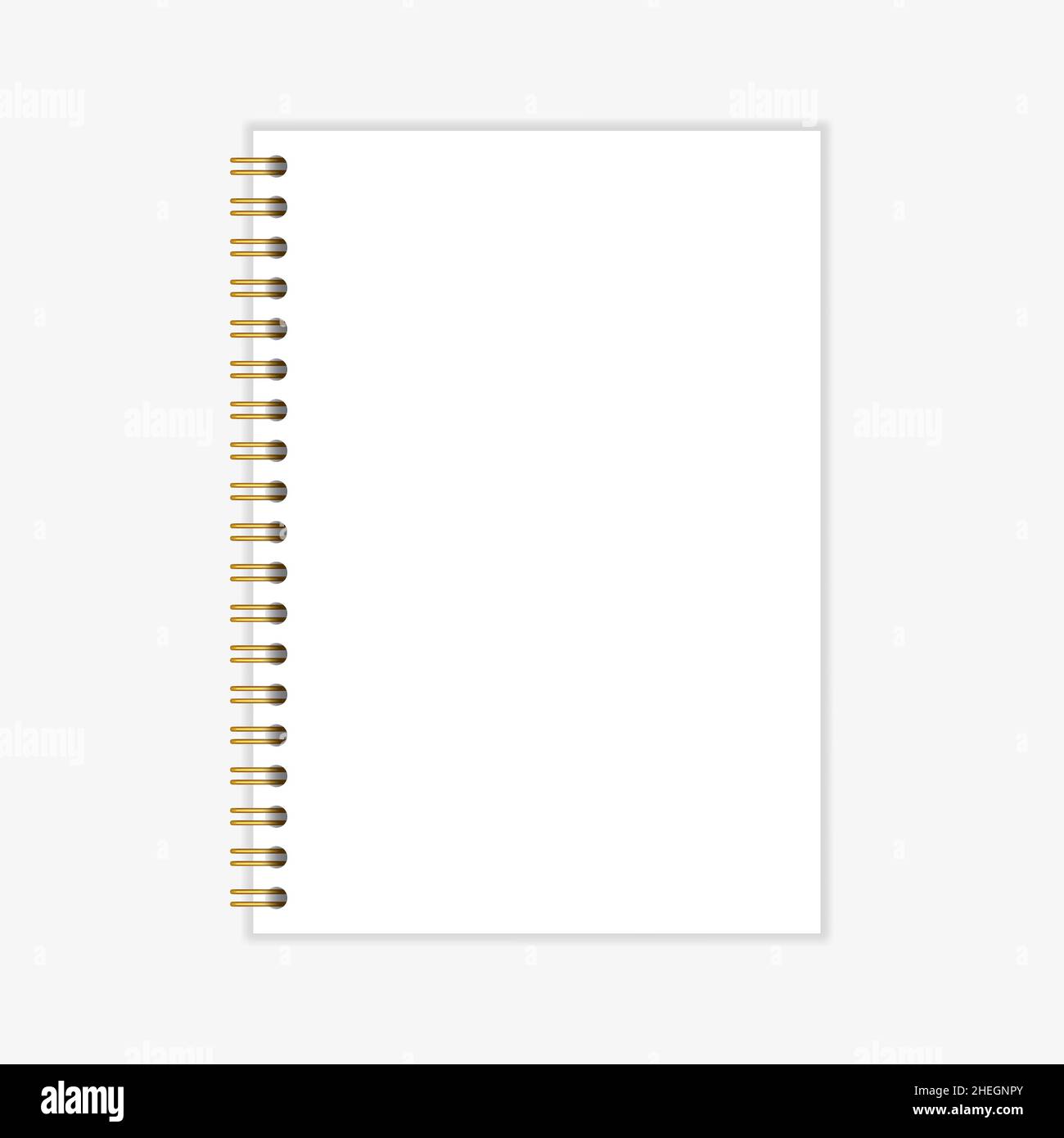 Blank Paper Notebook With Paper Clip Template Stock Illustration