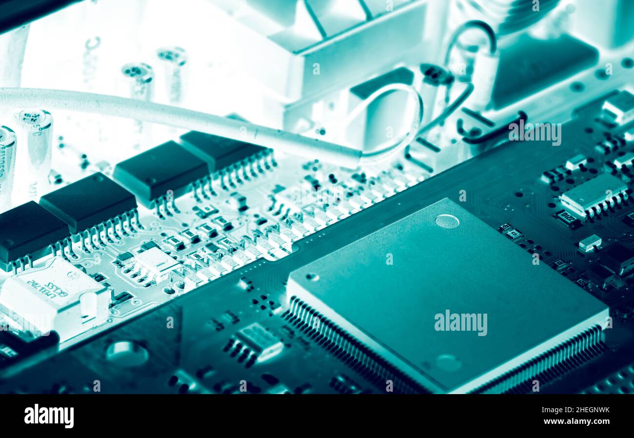 Electronic circuit board. Semiconductor motherboard circuit board