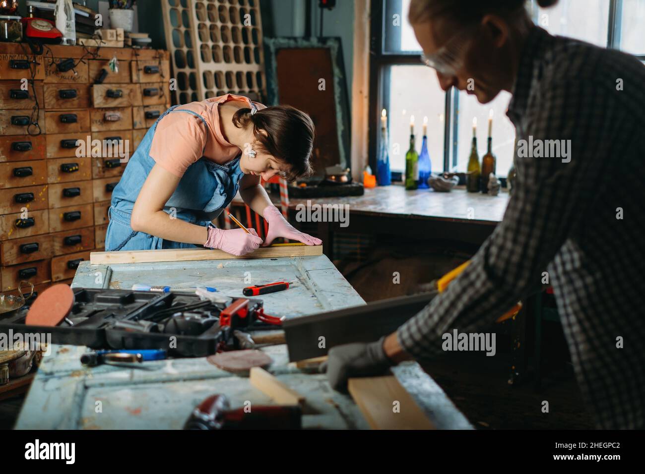 Man woman work on family hi-res stock photography and images - Alamy