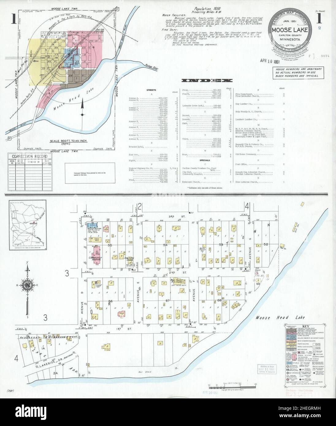 Sanborn Fire Insurance Map from Moose Lake