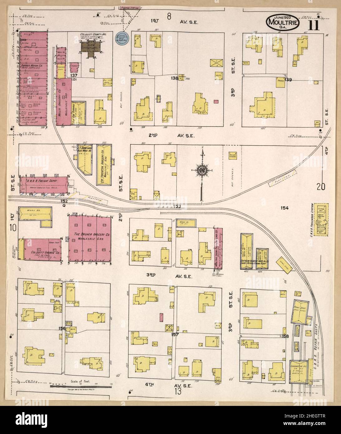 Sanborn Fire Insurance Map from Moultrie, Colquitt County,