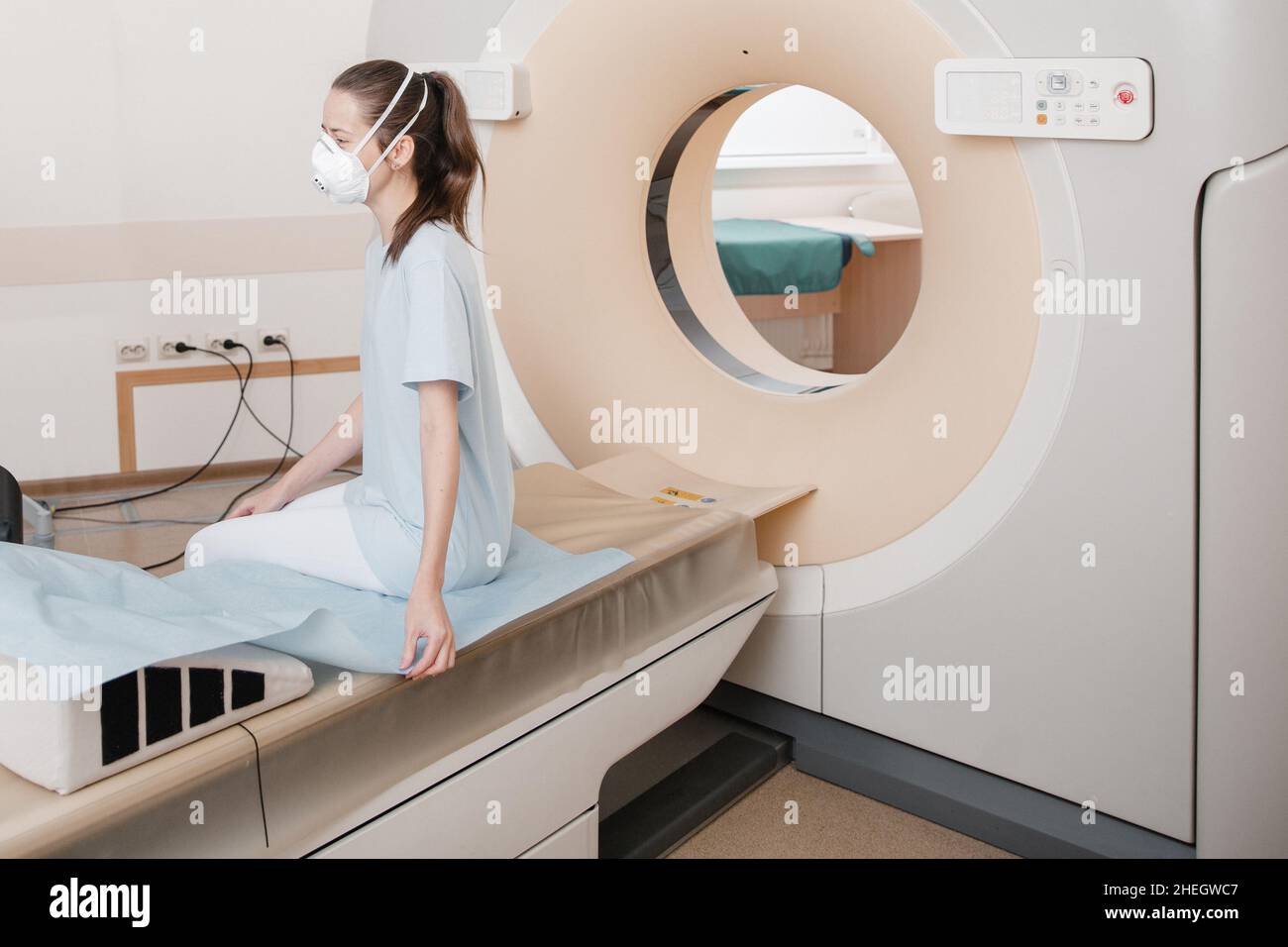 Medical CT or MRI Scan with a patient in the modern hospital laboratory ...
