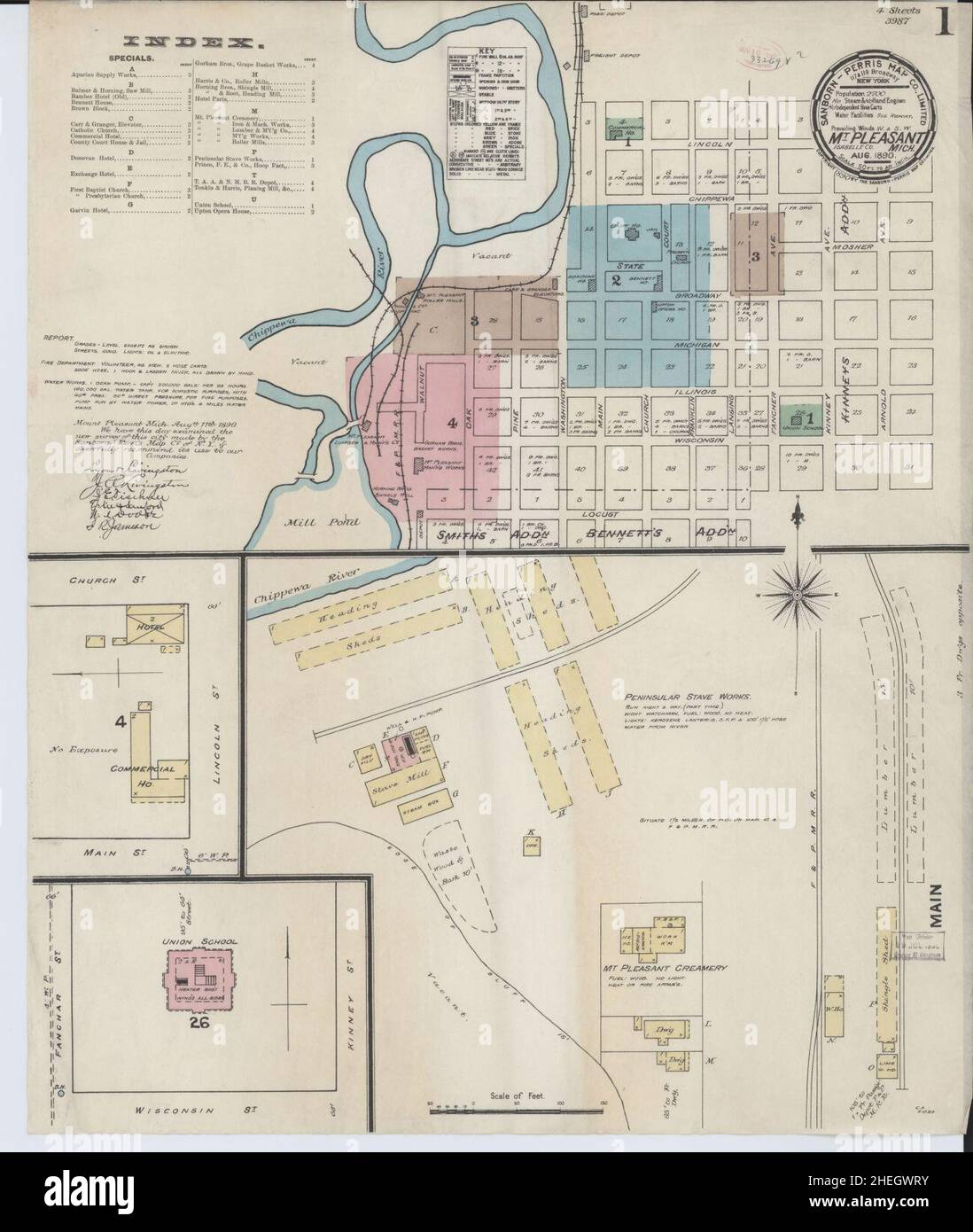 Mount pleasant michigan map hires stock photography and images Alamy