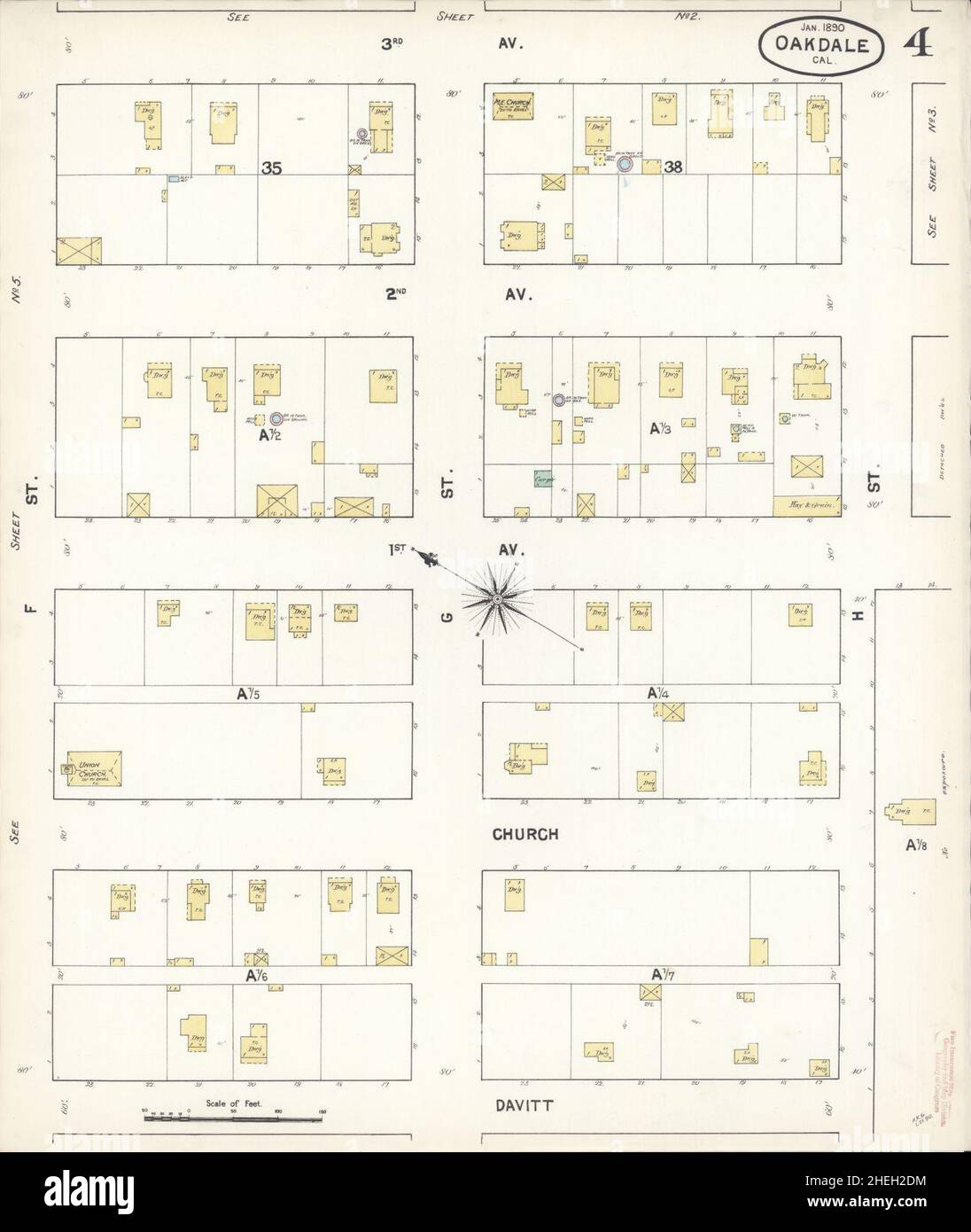 Sanborn Fire Insurance Map from Oakdale, Stanislaus County, California