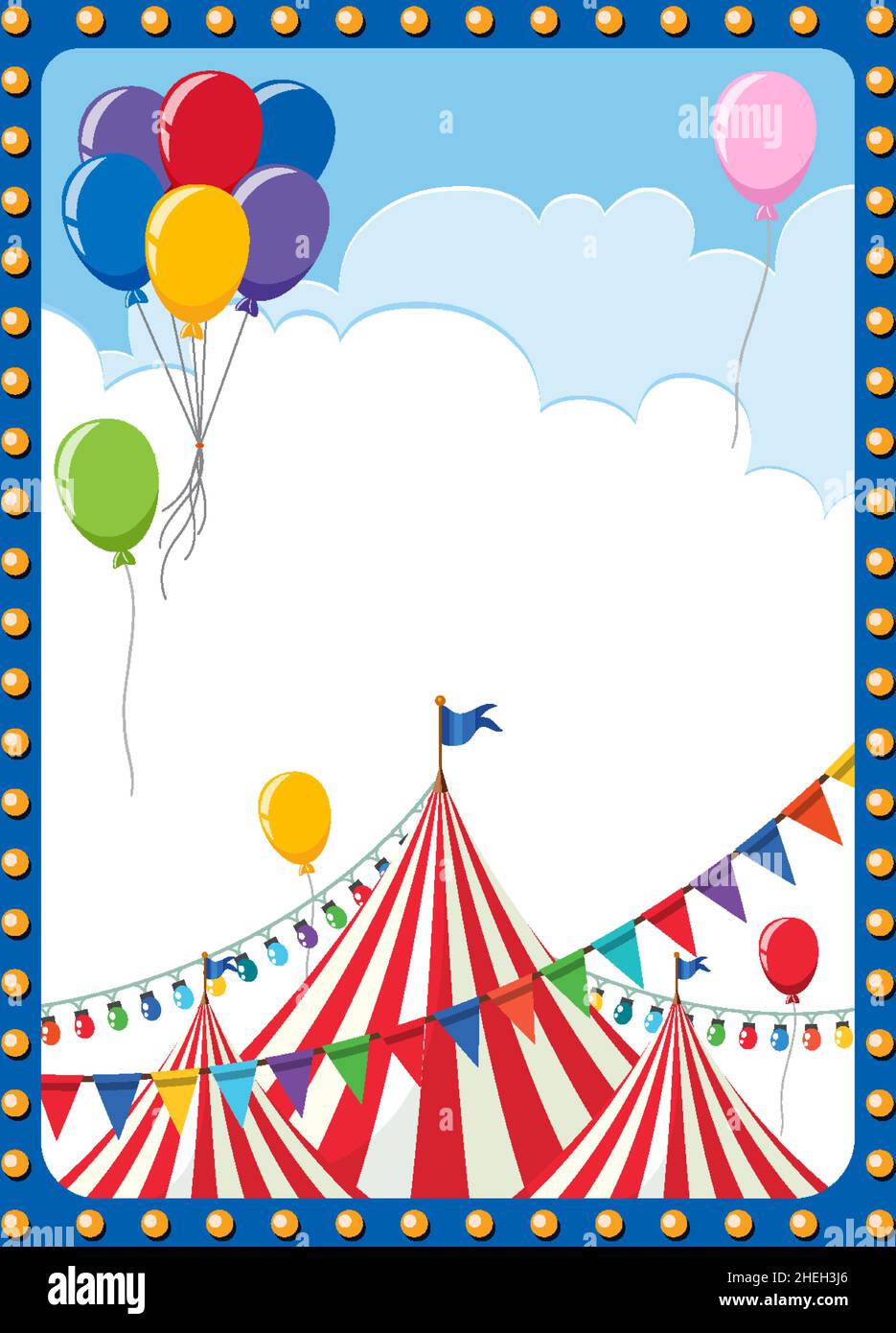 Circus poster background with circus dome tent illustration Stock ...