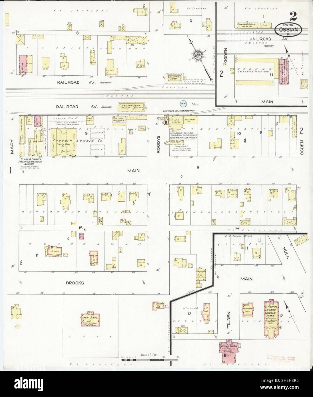 Sanborn Fire Insurance Map from Ossian, Winnesbick County, Iowa Stock Photo Alamy