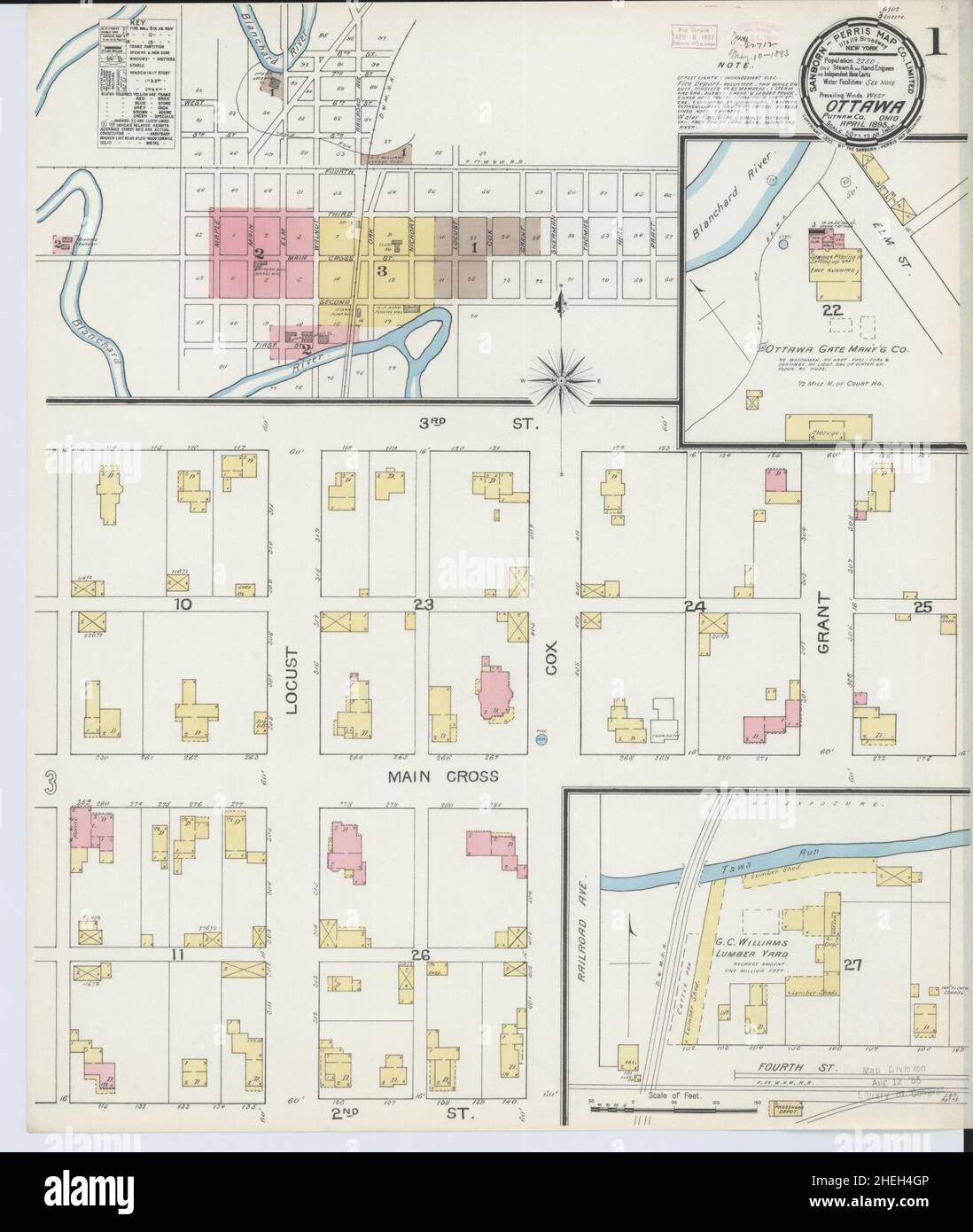Putnam County Ohio Map Sanborn Fire Insurance Map From Ottawa, Putnam County, Ohio Stock Photo -  Alamy